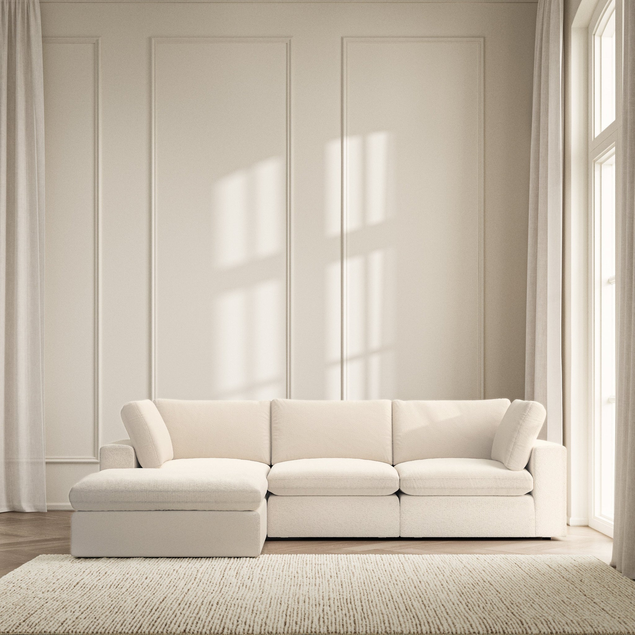 Cloud Chaise Sofa - Soft Teddy