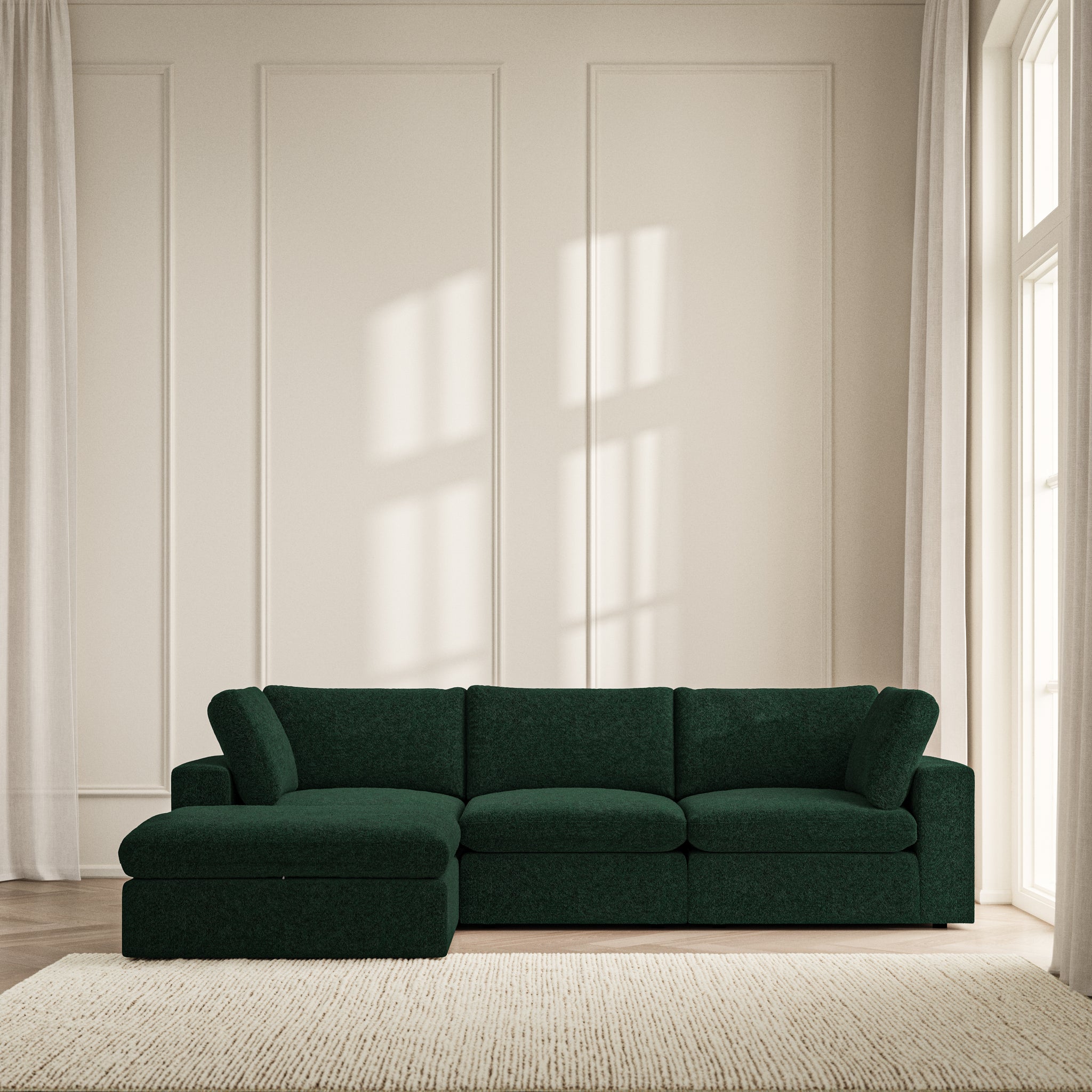 Cloud Chaise Sofa - Soft Teddy