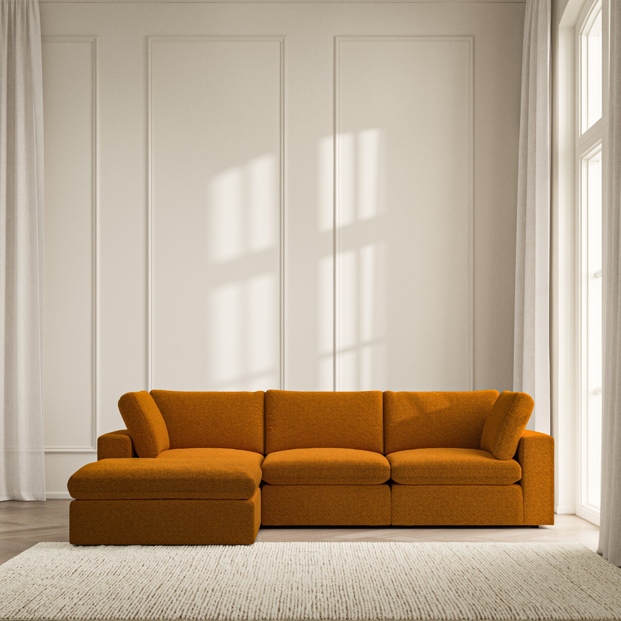 Cloud Chaise Sofa - Soft Teddy