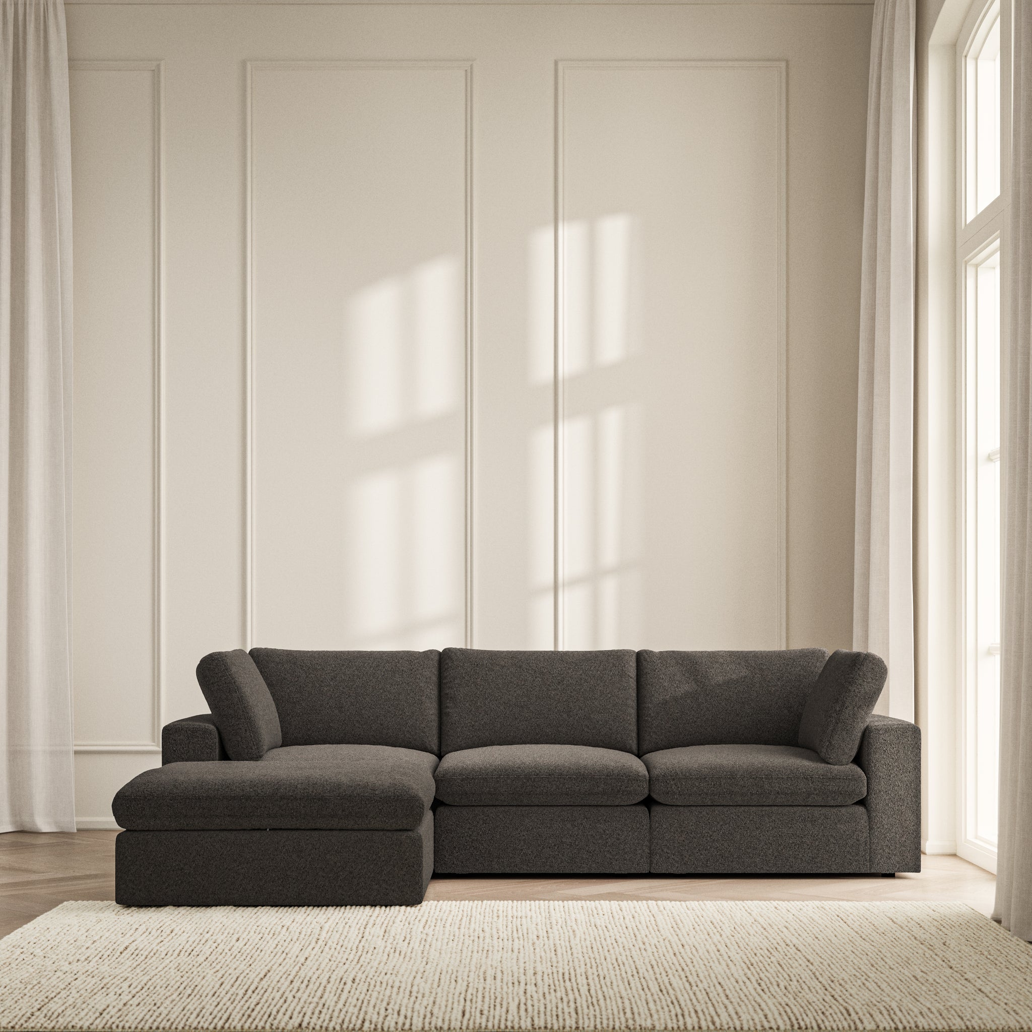 Cloud Chaise Sofa - Soft Teddy