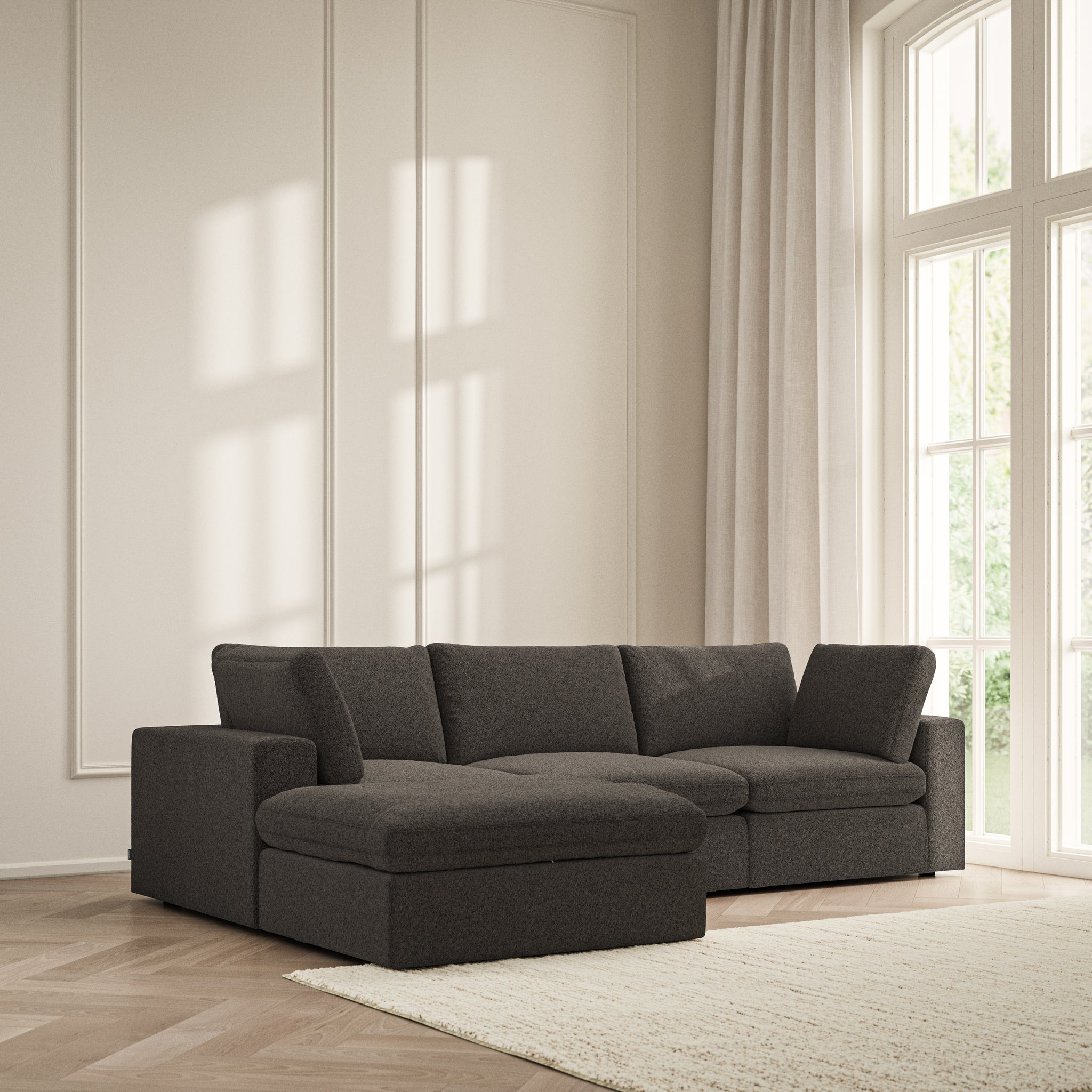 Cloud Chaise Sofa - Soft Teddy