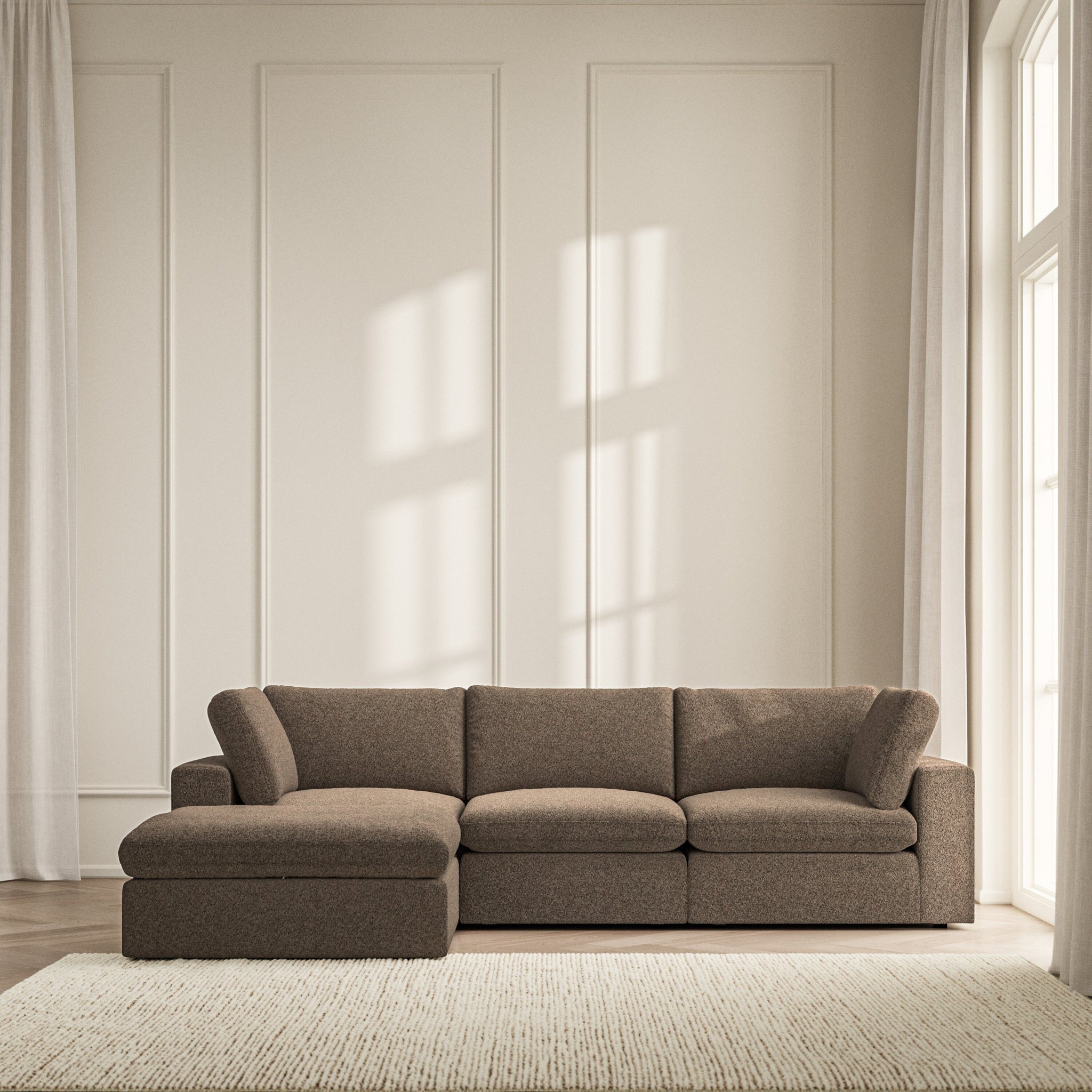 Cloud Chaise Sofa - Soft Teddy