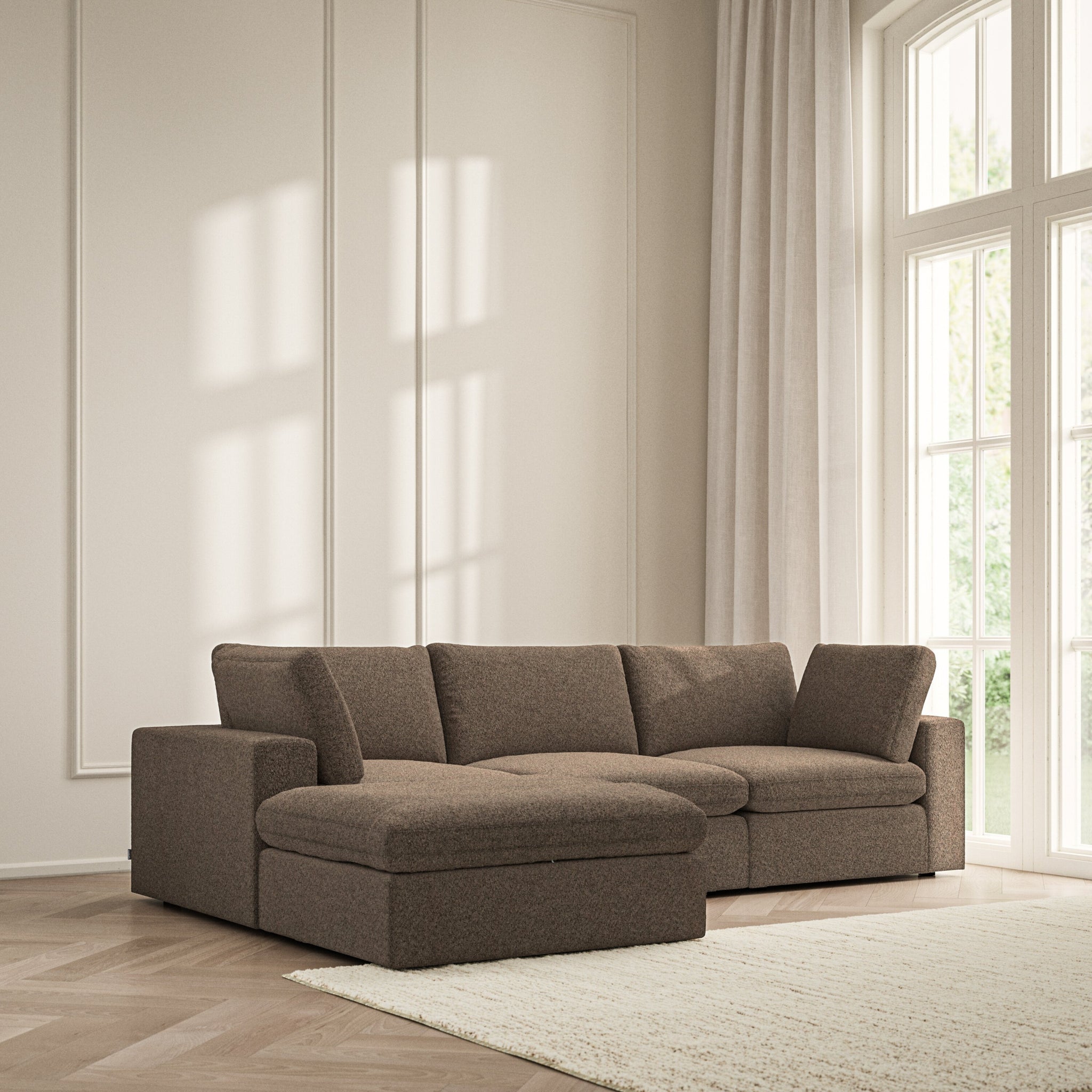 Cloud Chaise Sofa - Soft Teddy