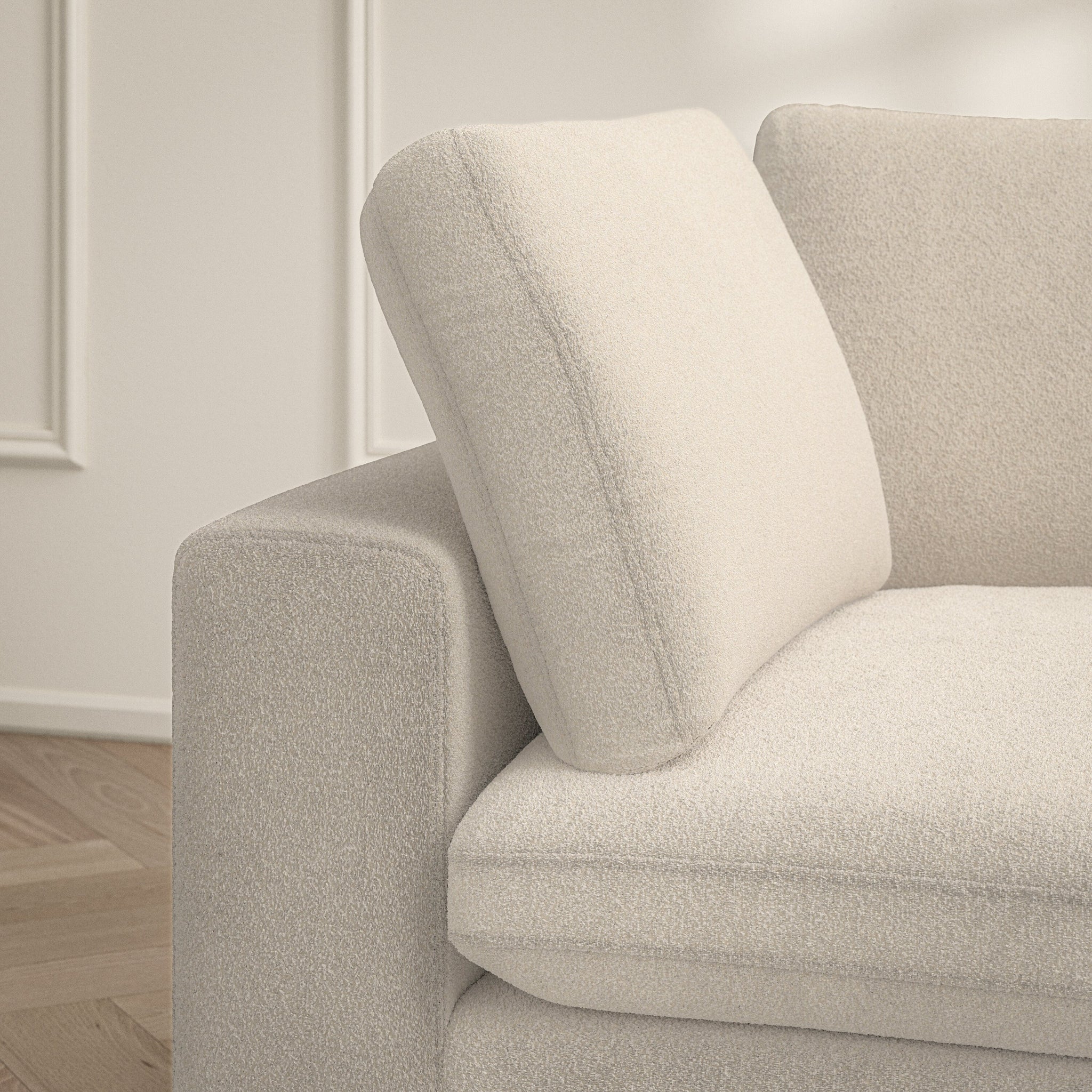 Cloud Chaise Sofa - Soft Teddy