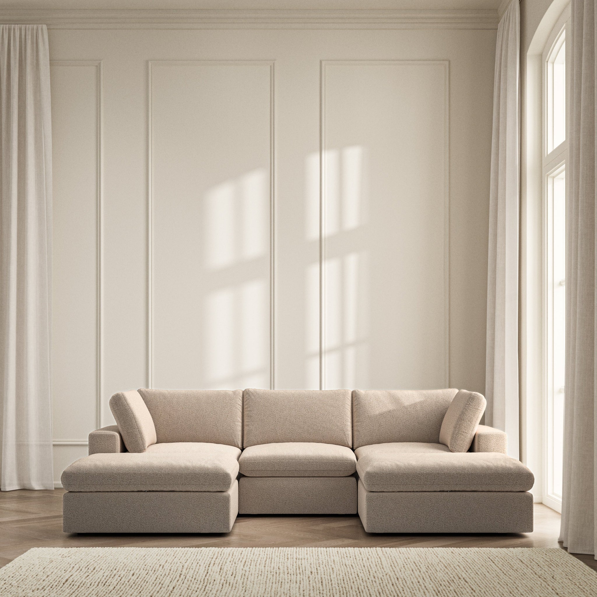 Cloud U-Shape Footstool End - Bouclé