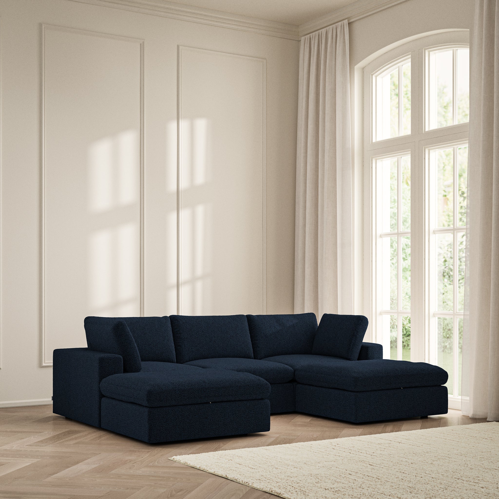 Cloud U-Shape Footstool End - Bouclé