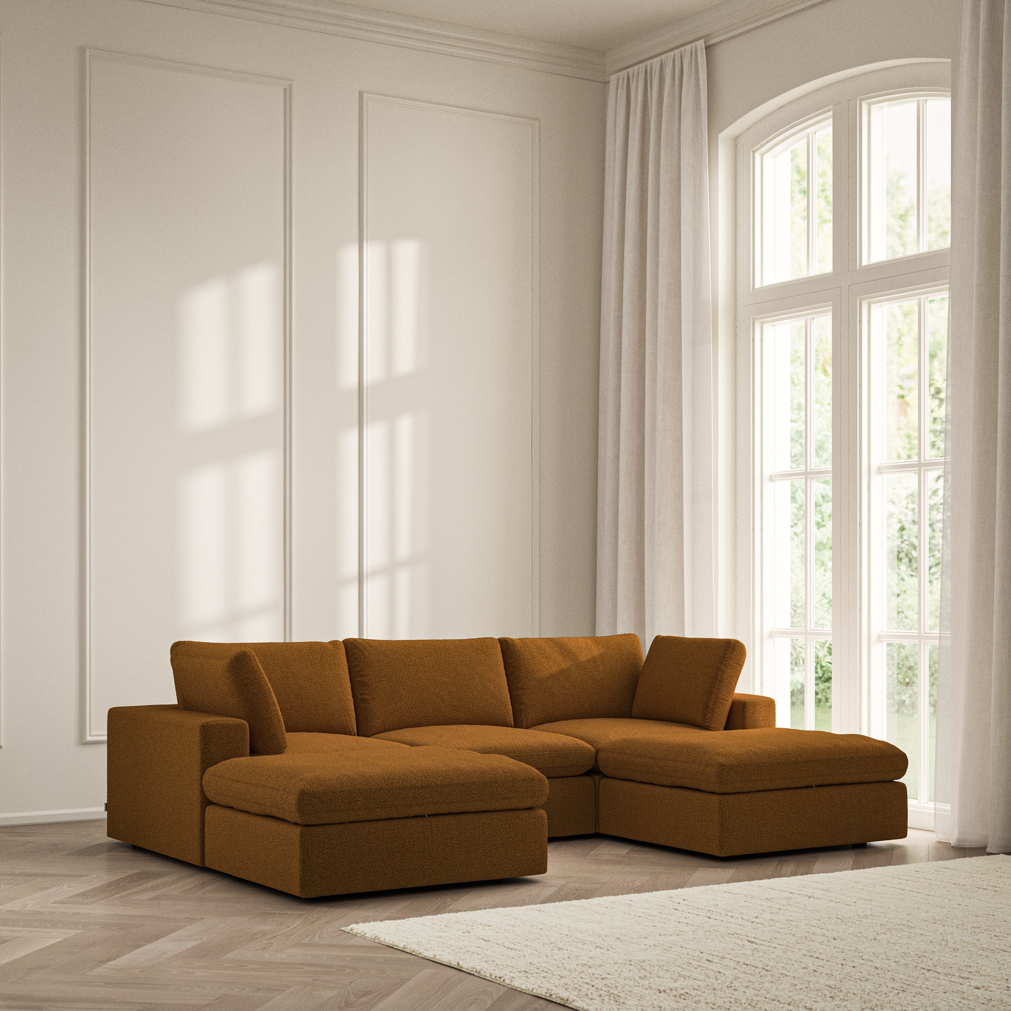 Cloud U-Shape Footstool End - Bouclé