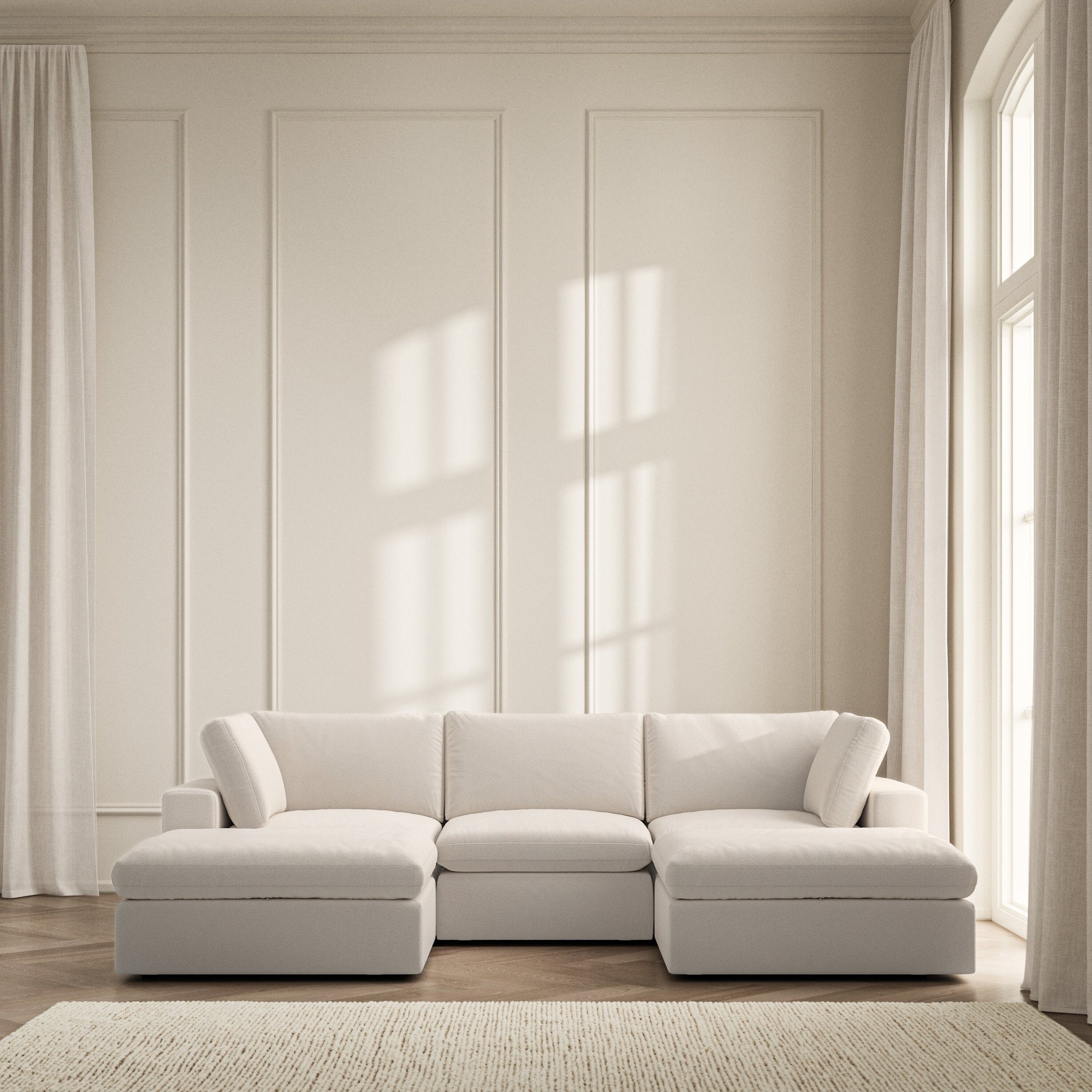 Cloud U-Shape Footstool End - Bouclé