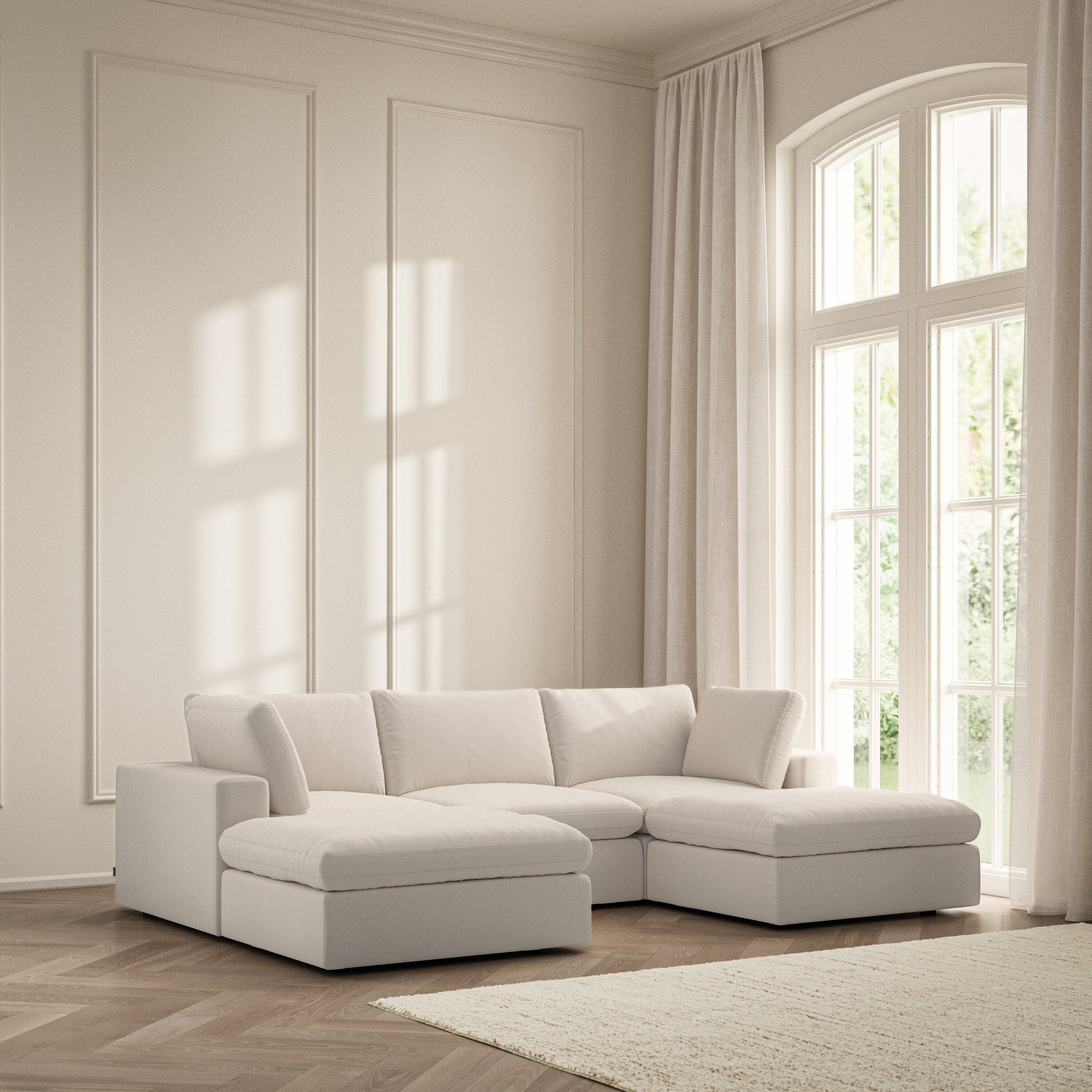 Cloud U-Shape Footstool End - Bouclé