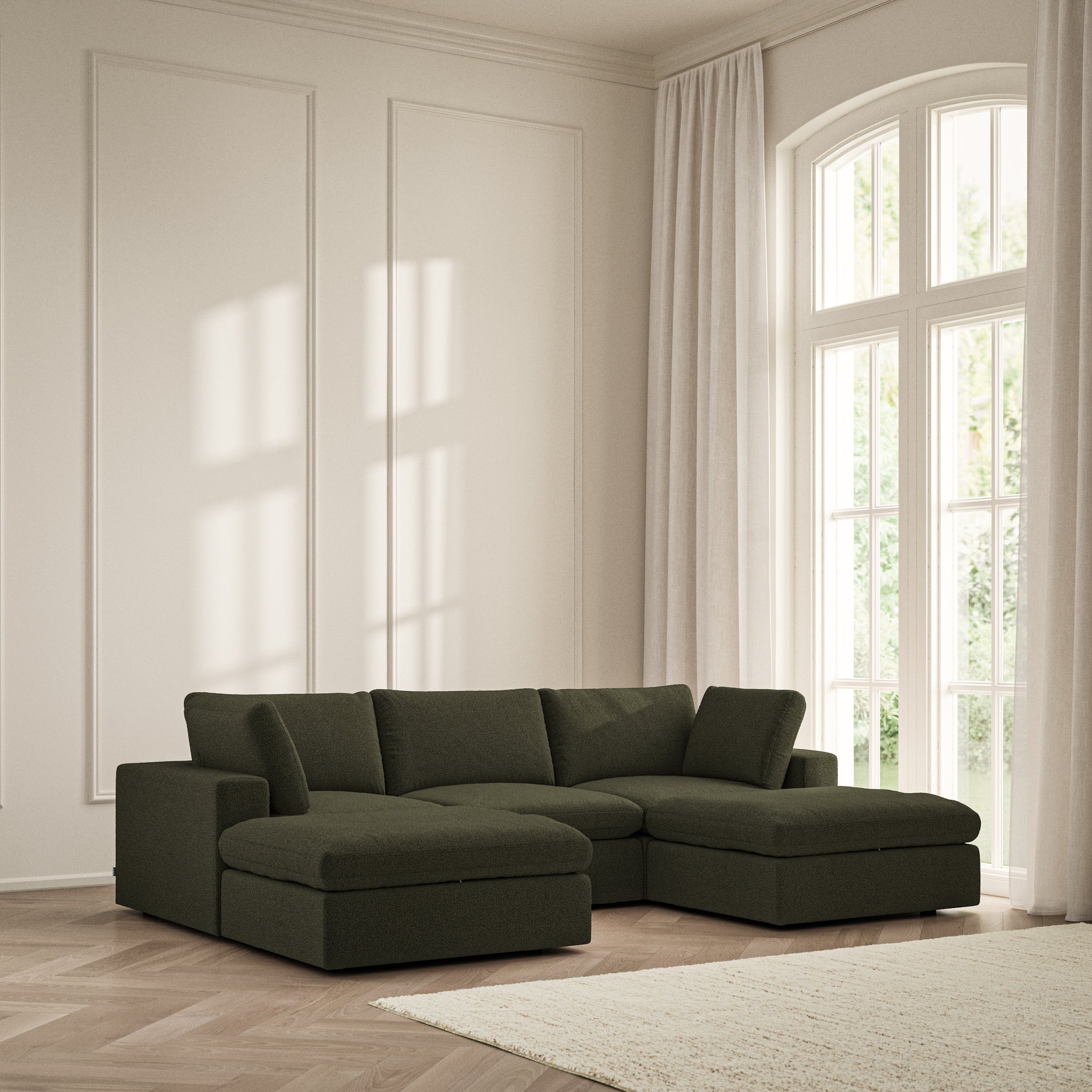 Cloud U-Shape Footstool End - Bouclé