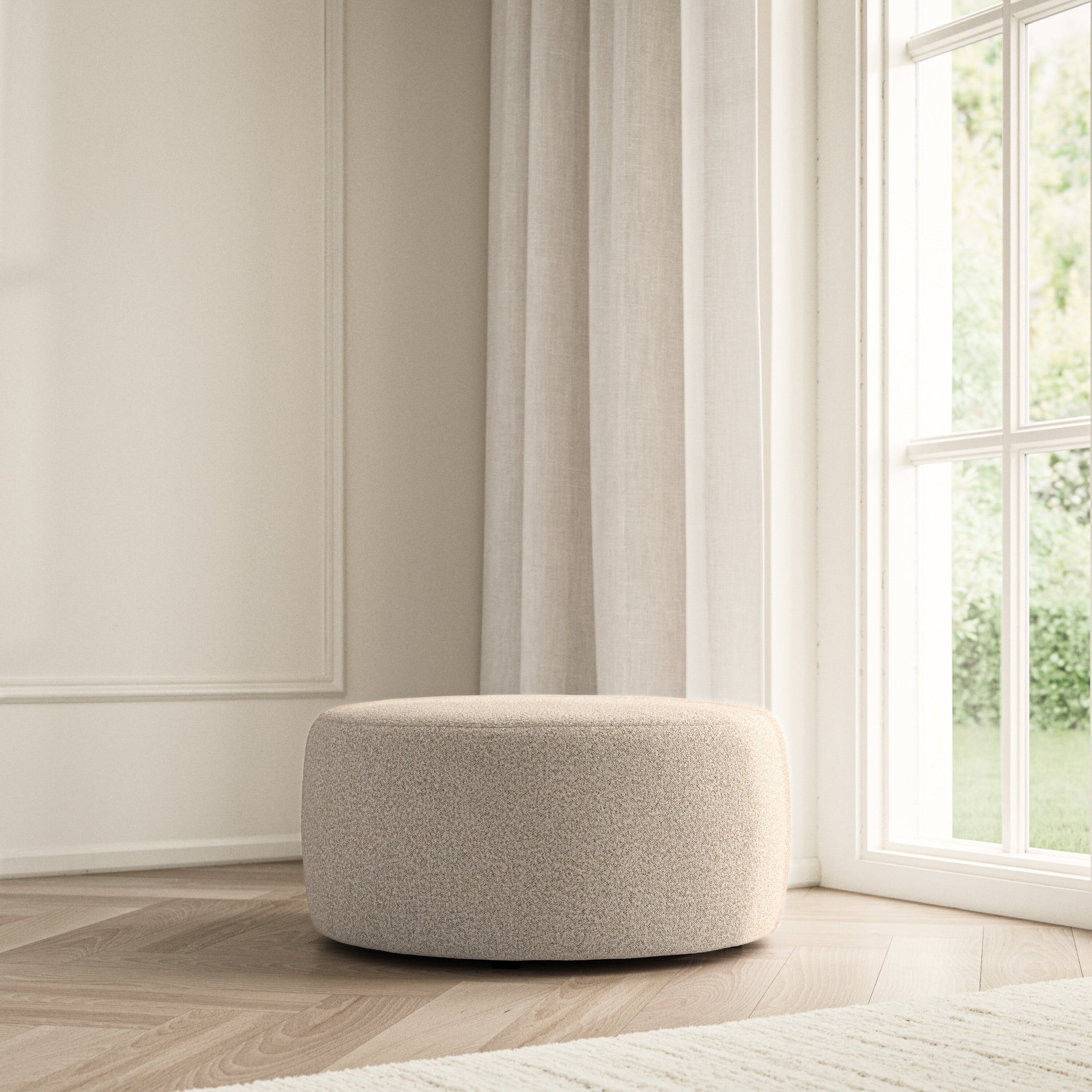 Luna Footstool - Bouclé