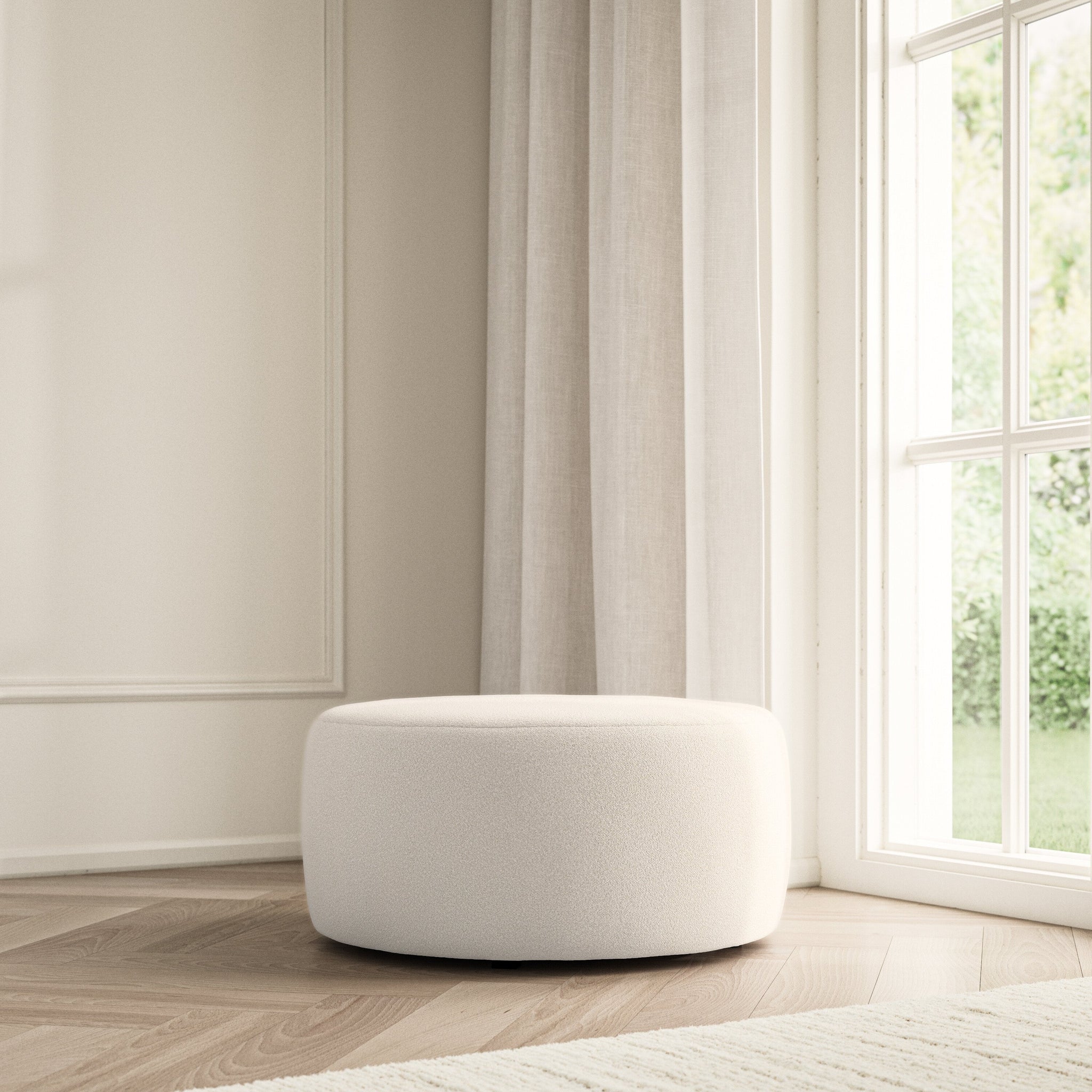 Luna Footstool - Bouclé