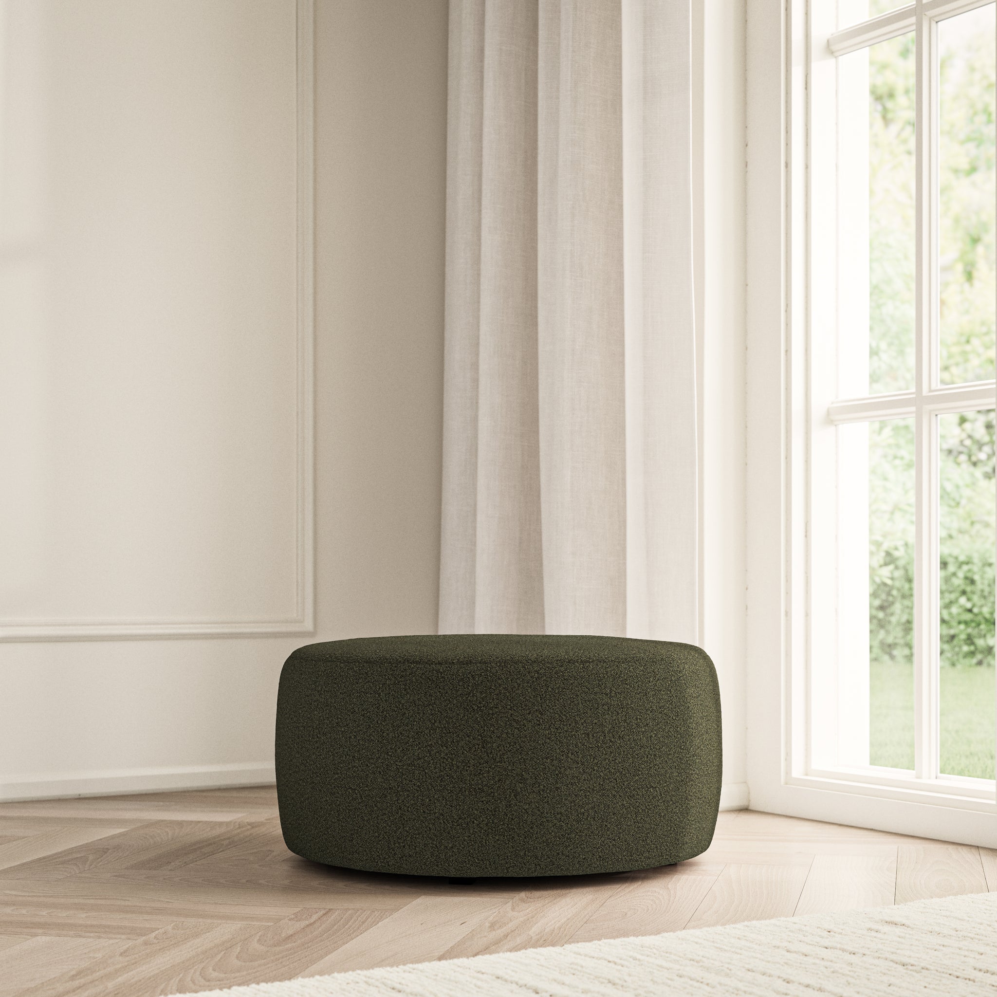 Luna Footstool - Bouclé