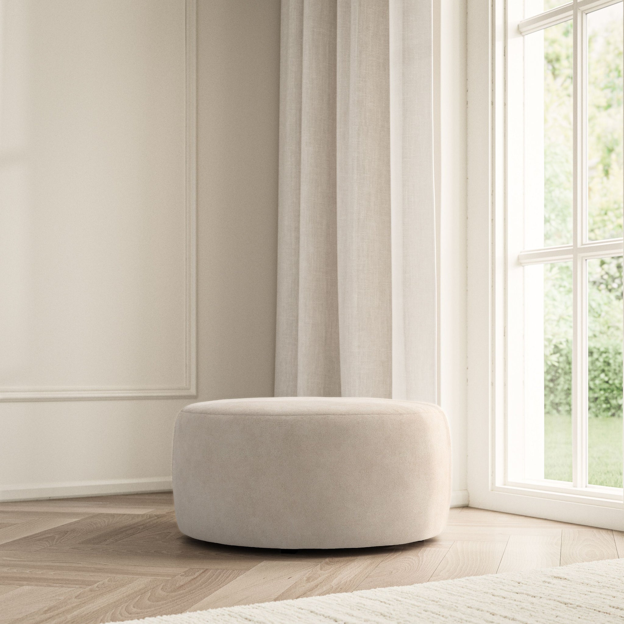 Luna Footstool - Soft Bouclé