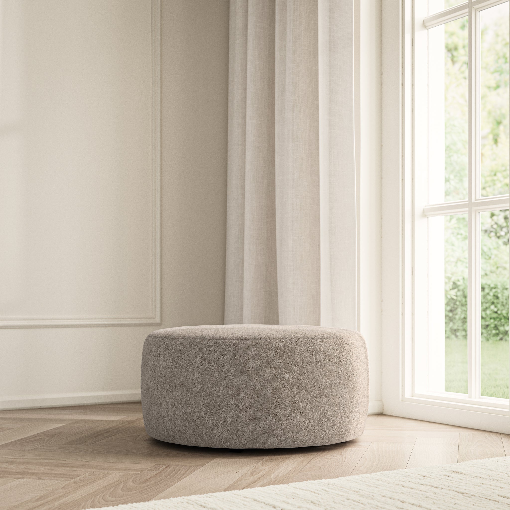 Luna Footstool - Soft Bouclé