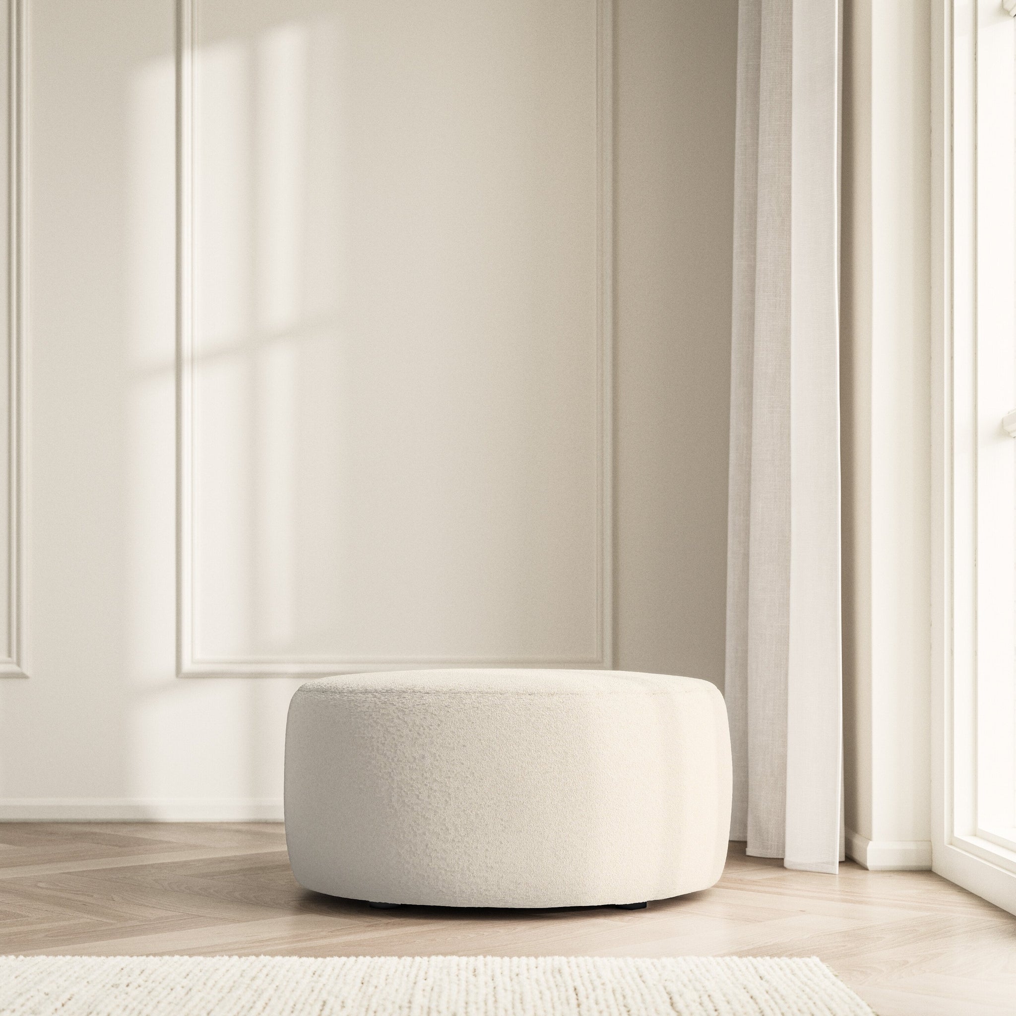 Luna Footstool - Soft Teddy