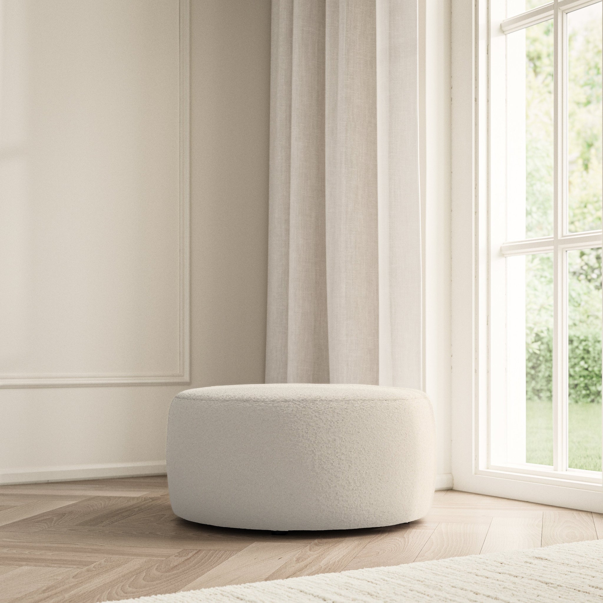 Luna Footstool - Soft Teddy