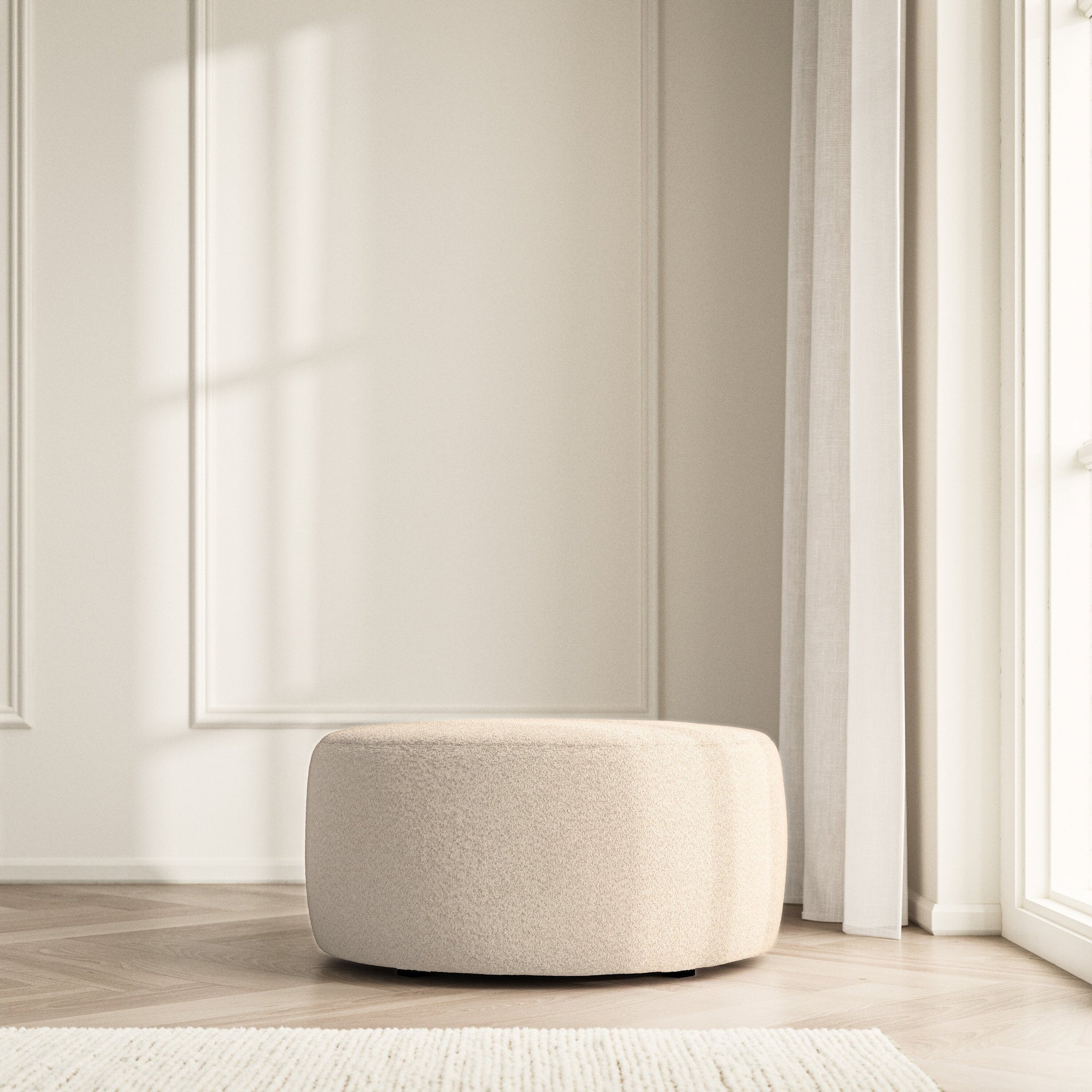 Luna Footstool - Soft Teddy