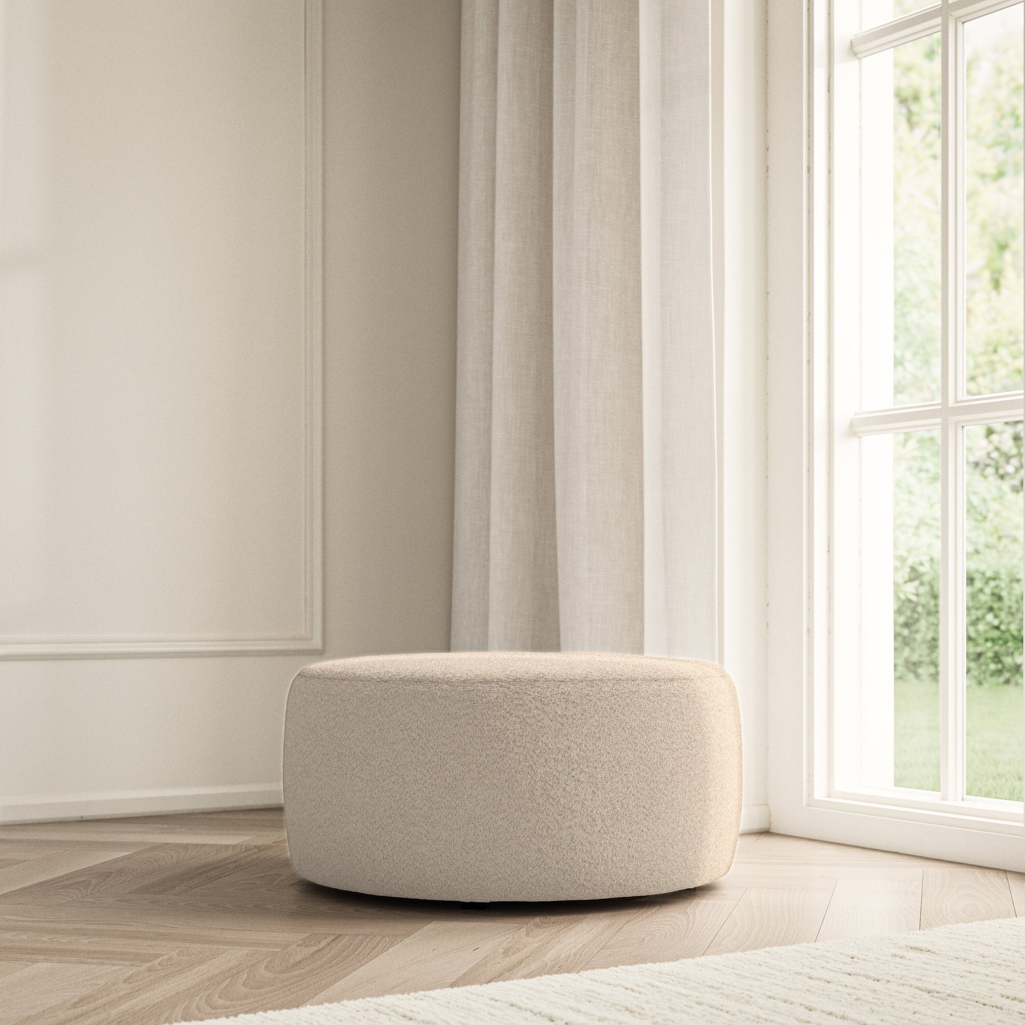 Luna Footstool - Soft Teddy