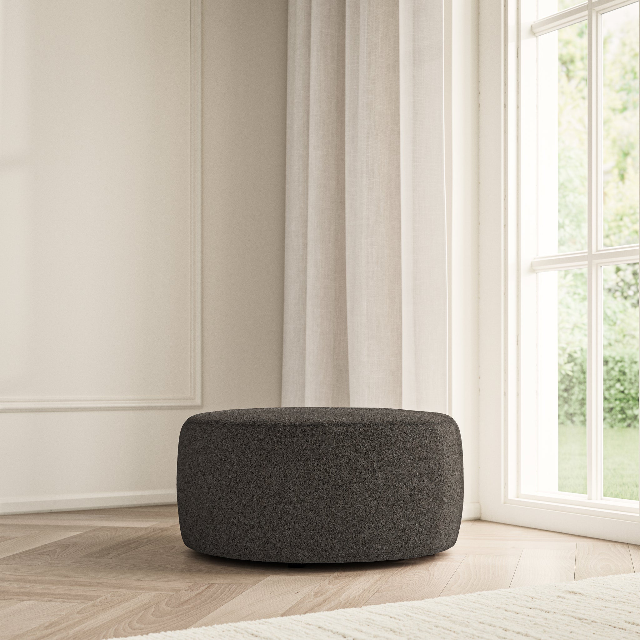 Luna Footstool - Soft Teddy