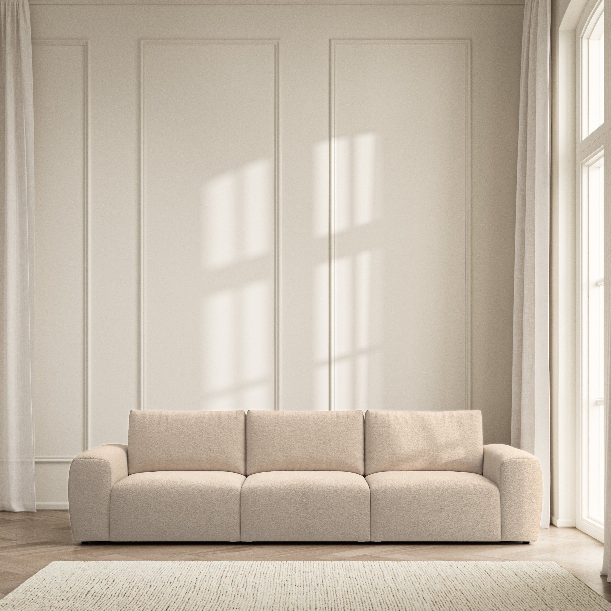 Luna Large Sofa - Soft Teddy