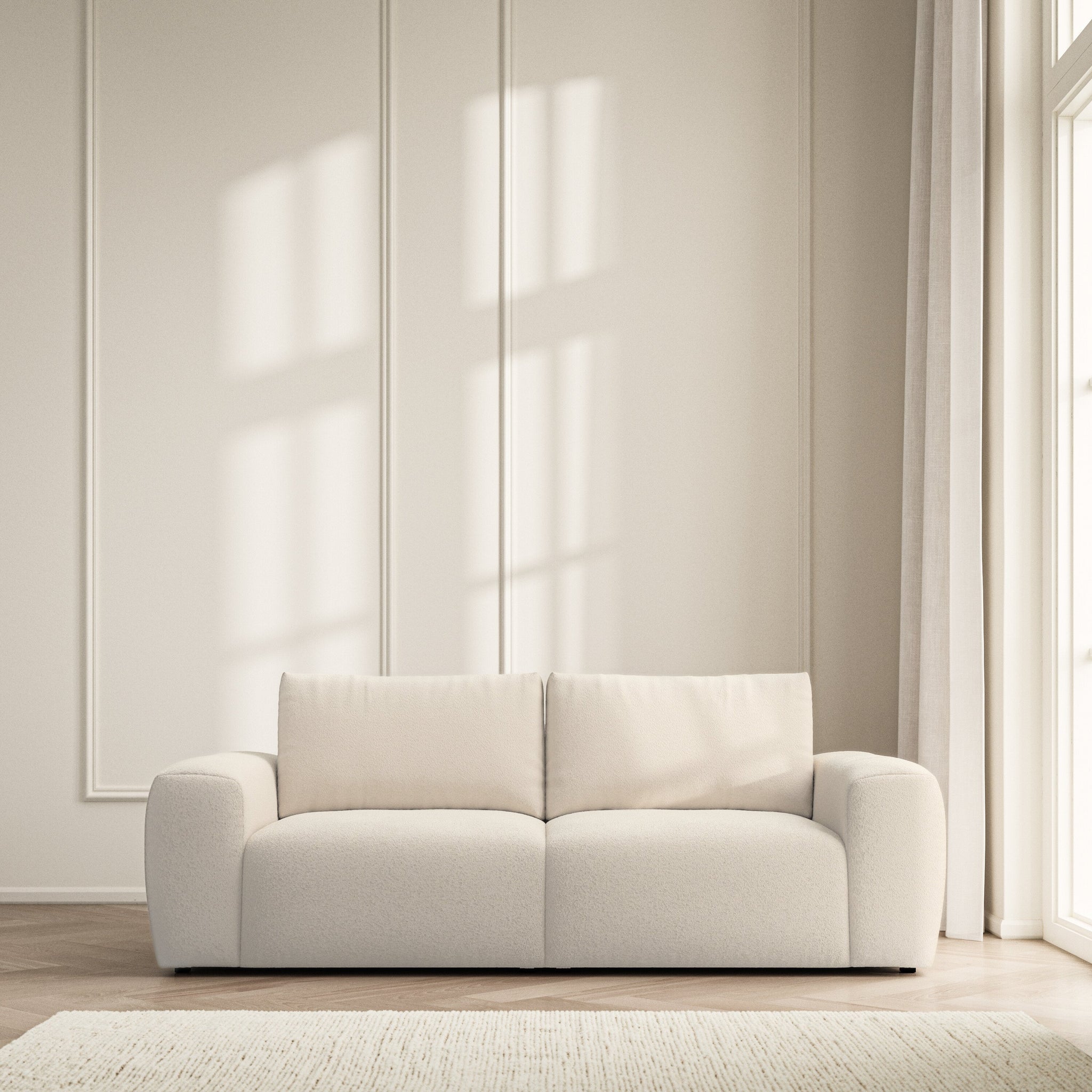 Luna Medium Sofa - Soft Teddy
