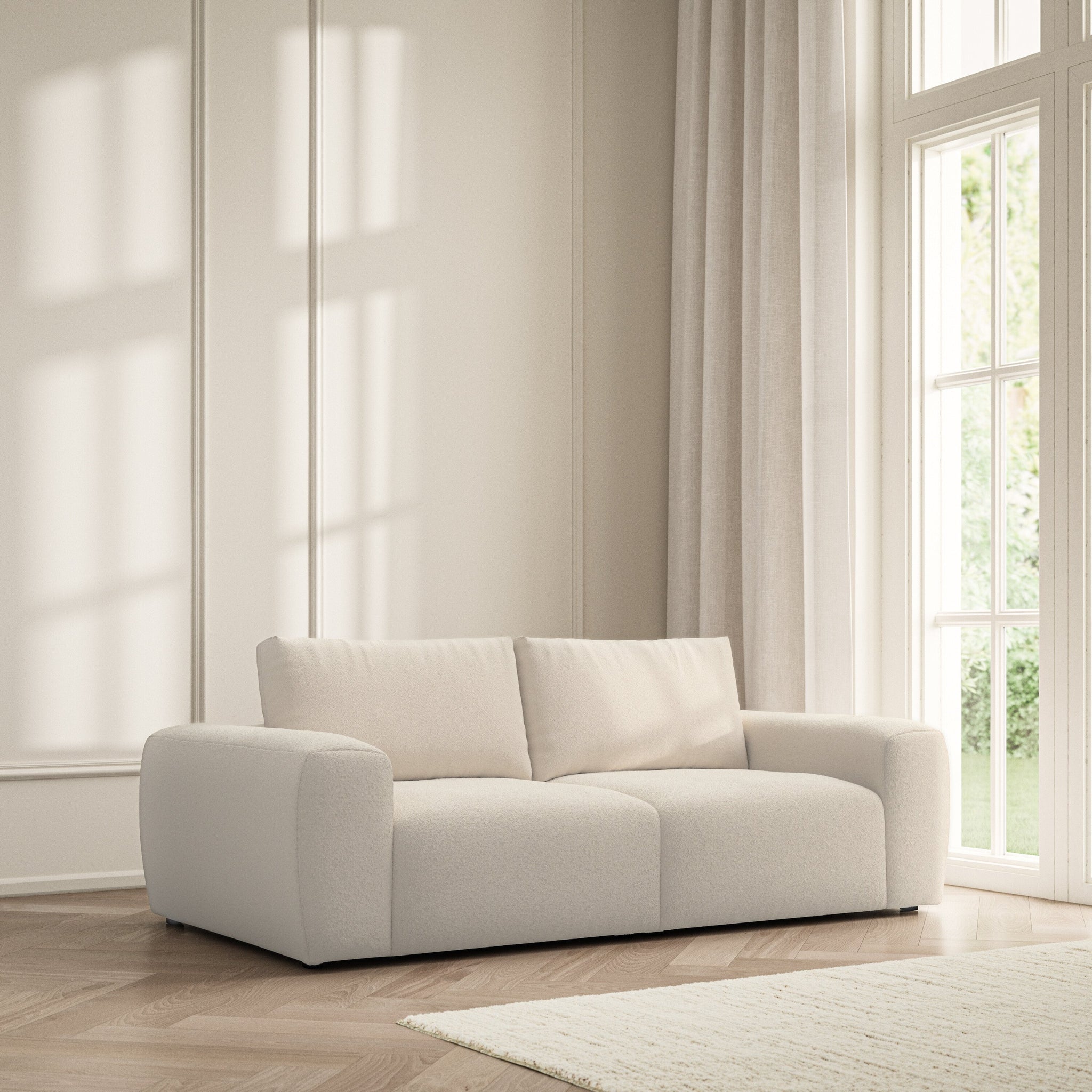 Luna Medium Sofa - Soft Teddy
