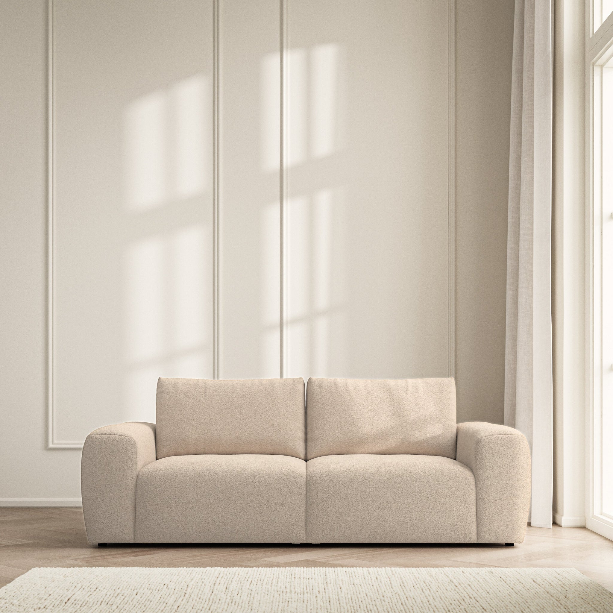 Luna Medium Sofa - Soft Teddy