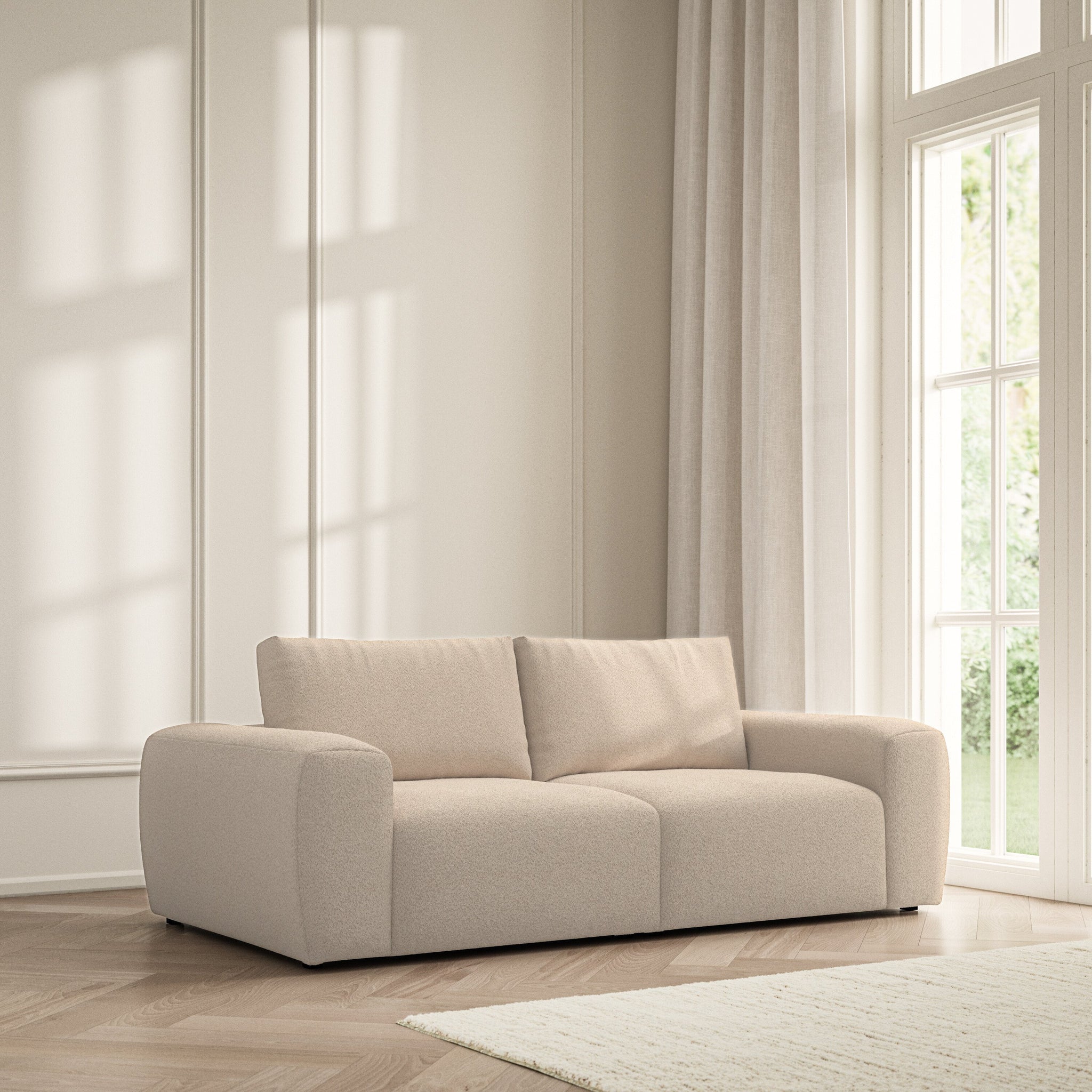 Luna Medium Sofa - Soft Teddy