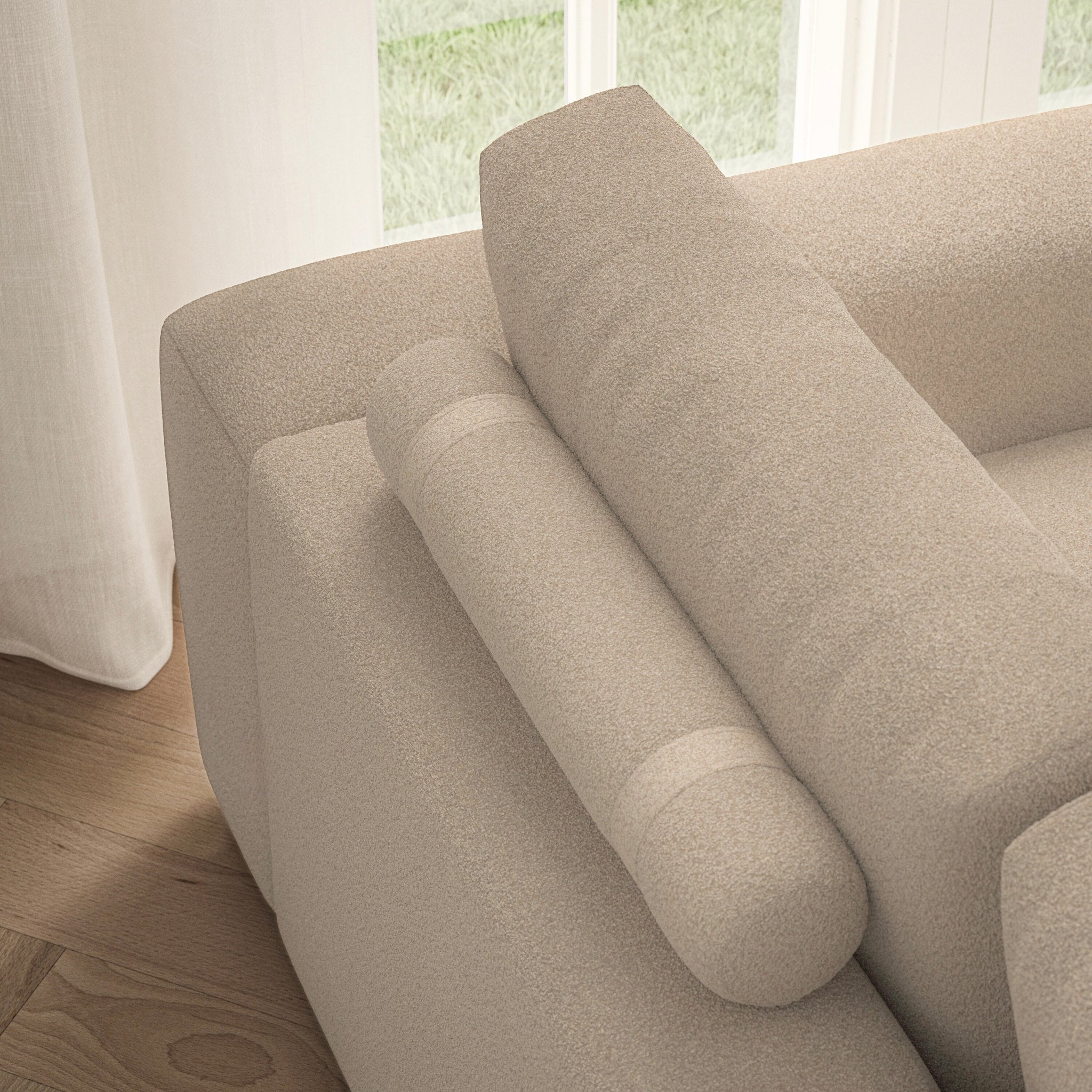 Luna Medium Sofa - Soft Teddy