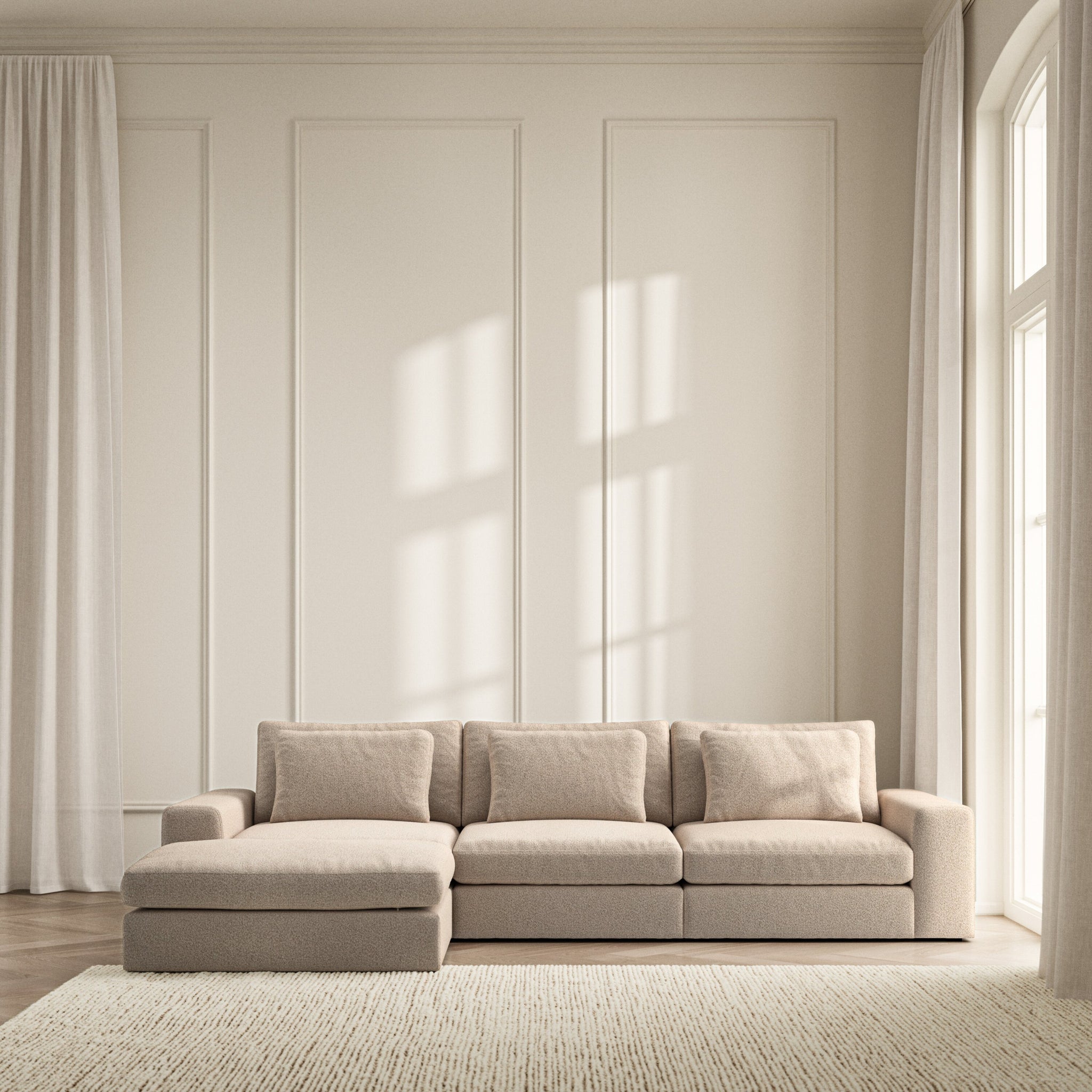Lusso Chaise Sofa - Bouclé