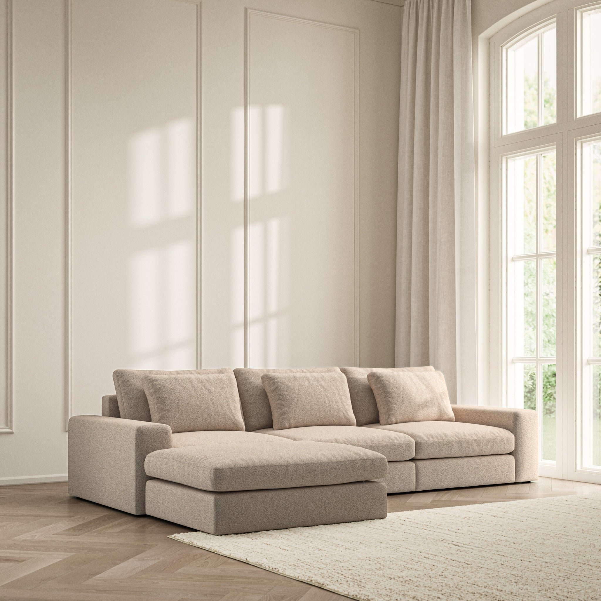 Lusso Chaise Sofa - Bouclé