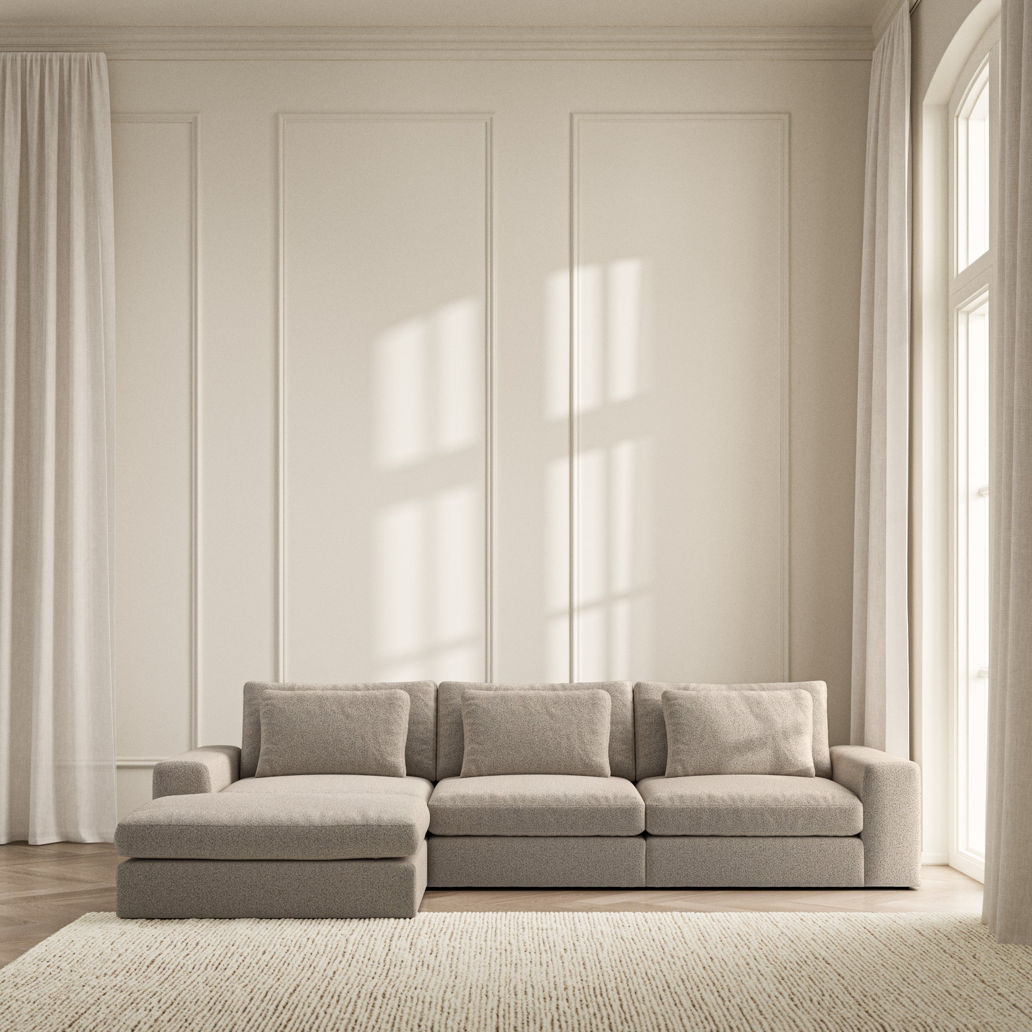 Lusso Chaise Sofa - Bouclé