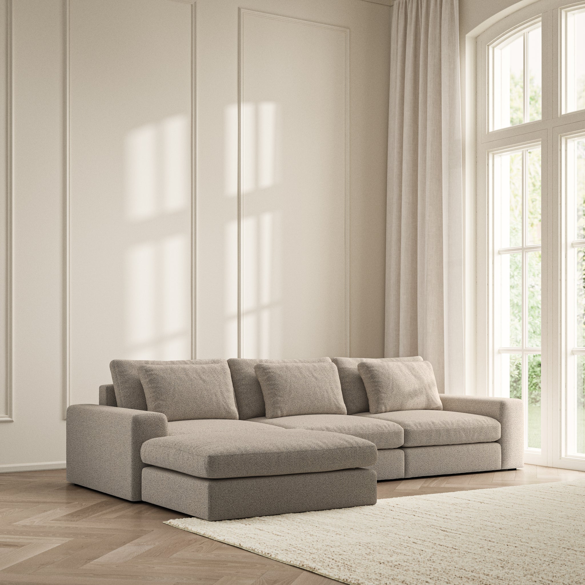Lusso Chaise Sofa - Bouclé