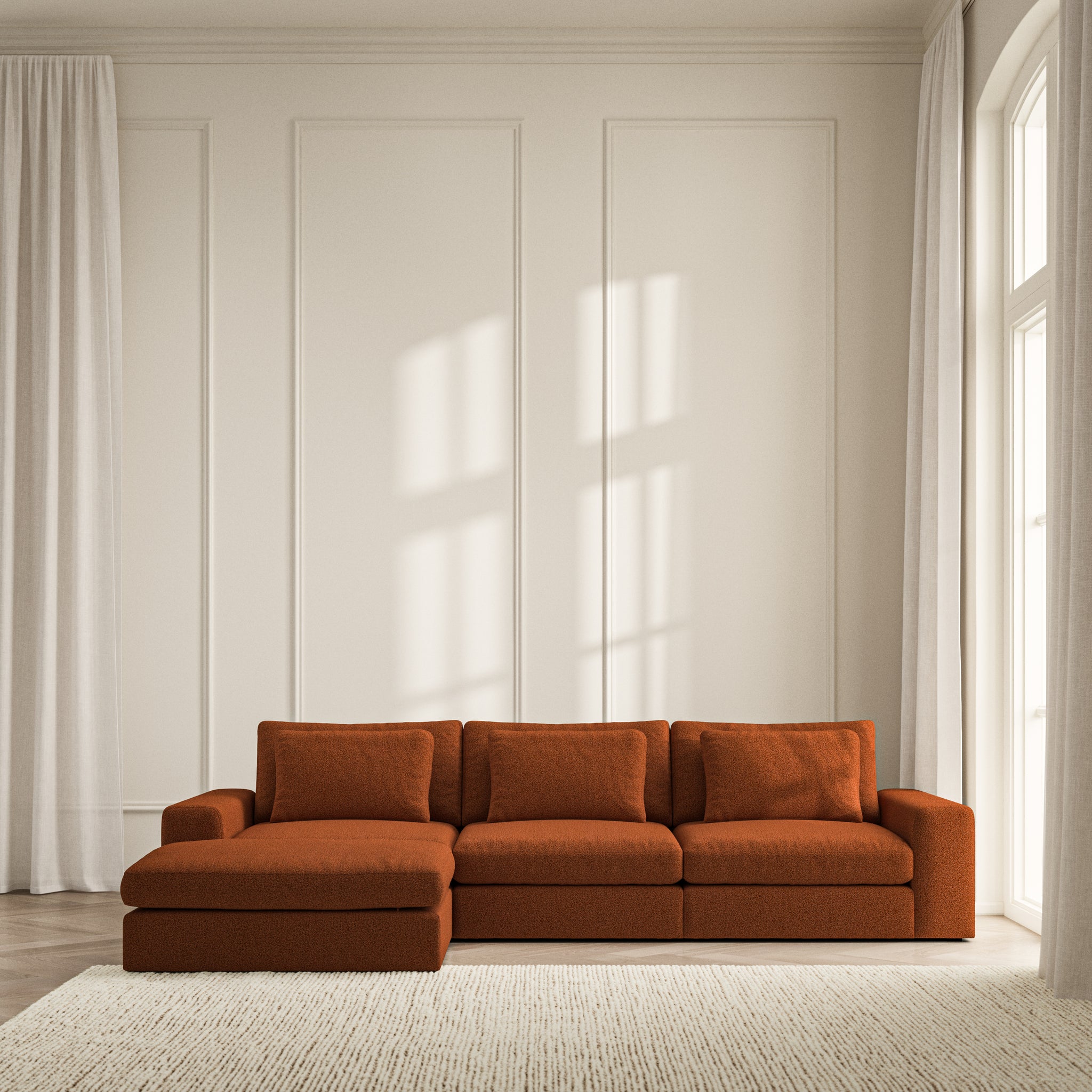 Lusso Chaise Sofa - Bouclé