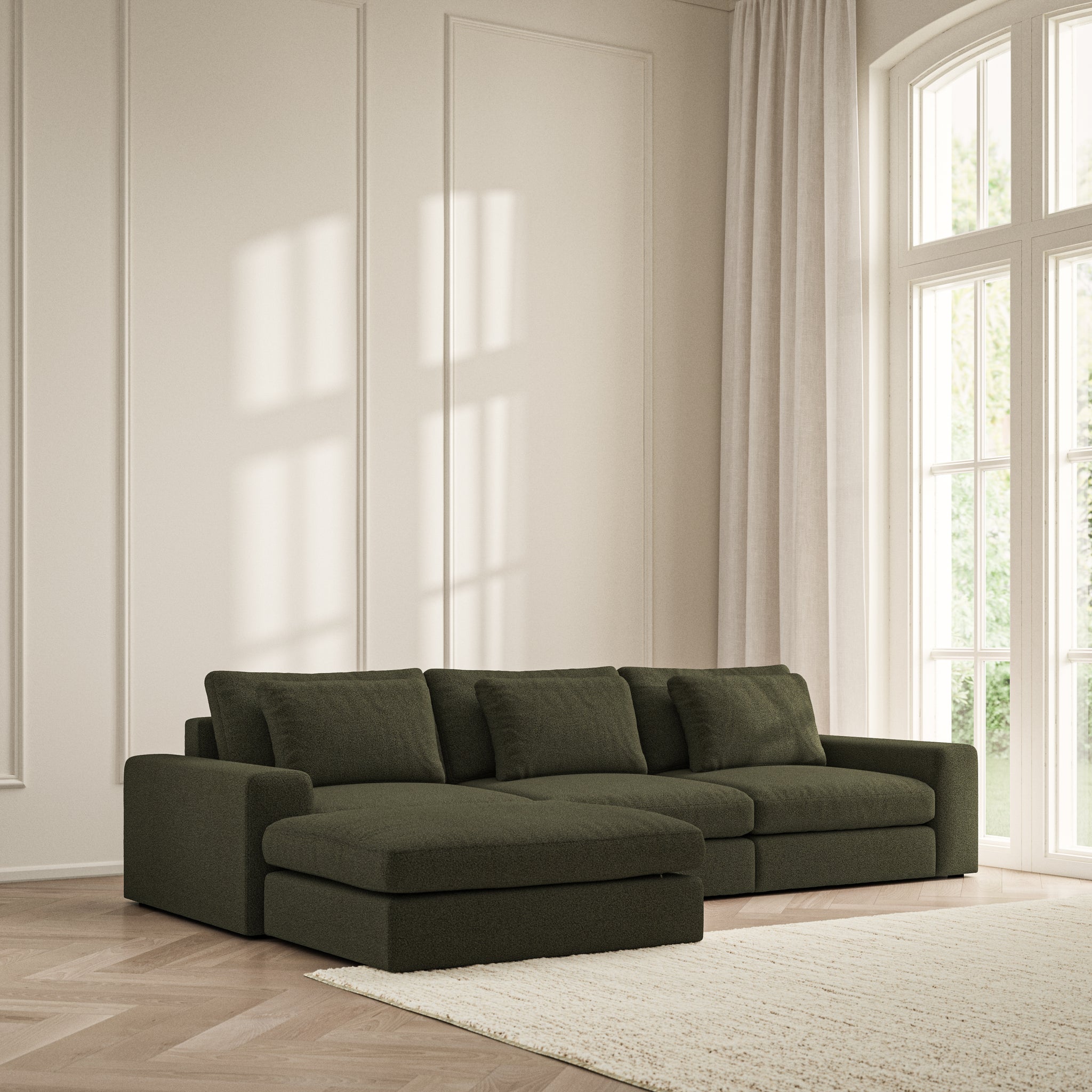 Lusso Chaise Sofa - Bouclé