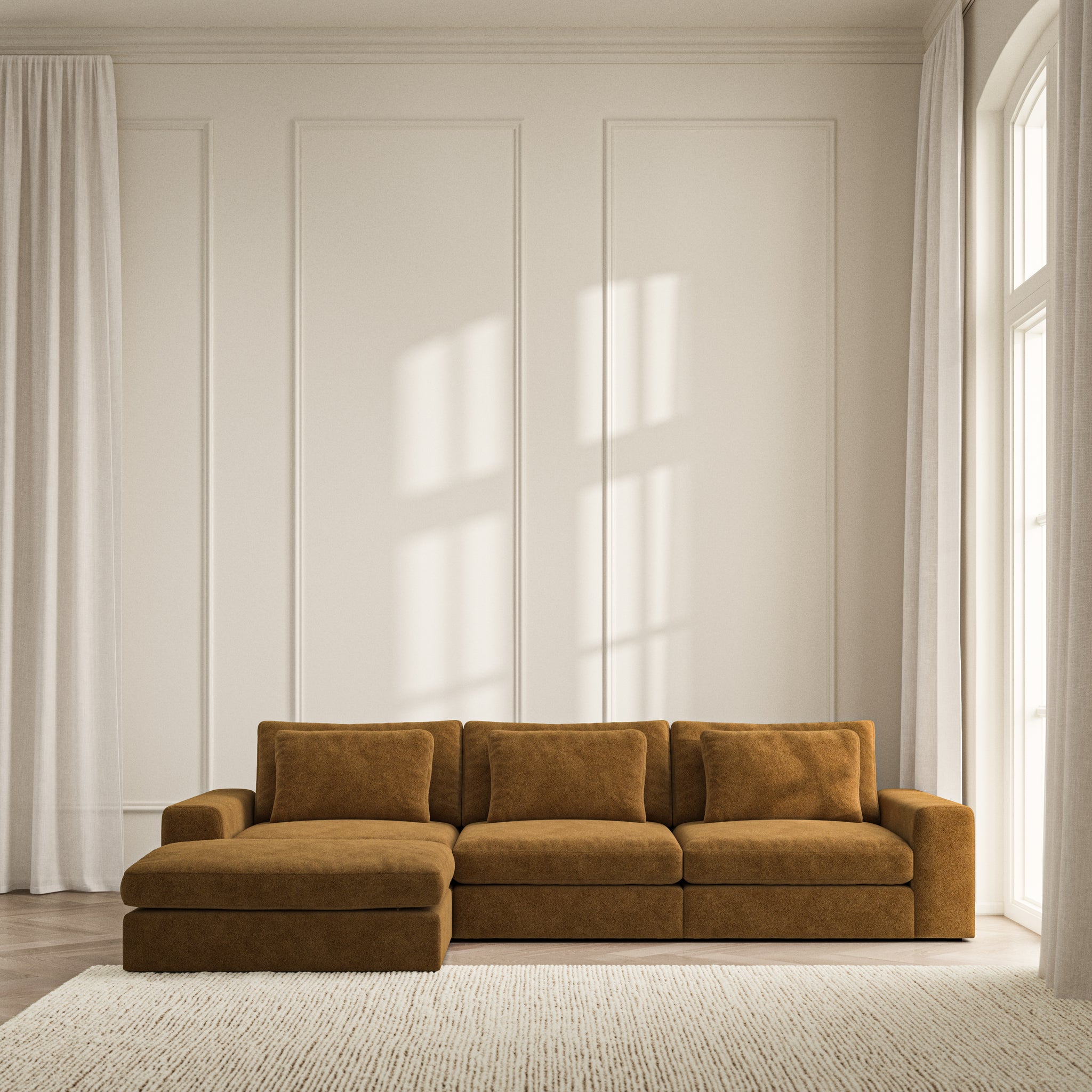 Lusso Chaise Sofa - Soft Bouclé