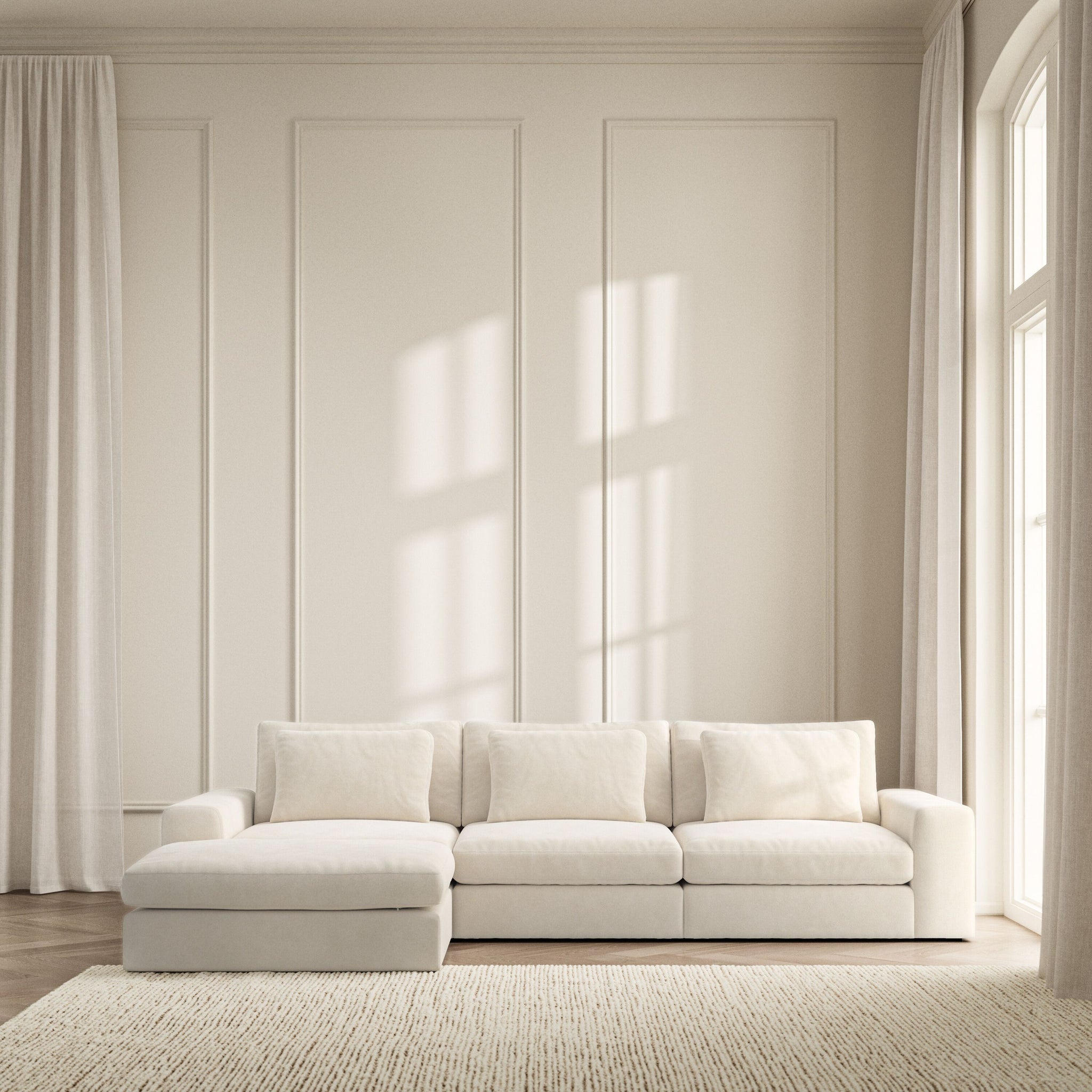 Lusso Chaise Sofa - Soft Bouclé