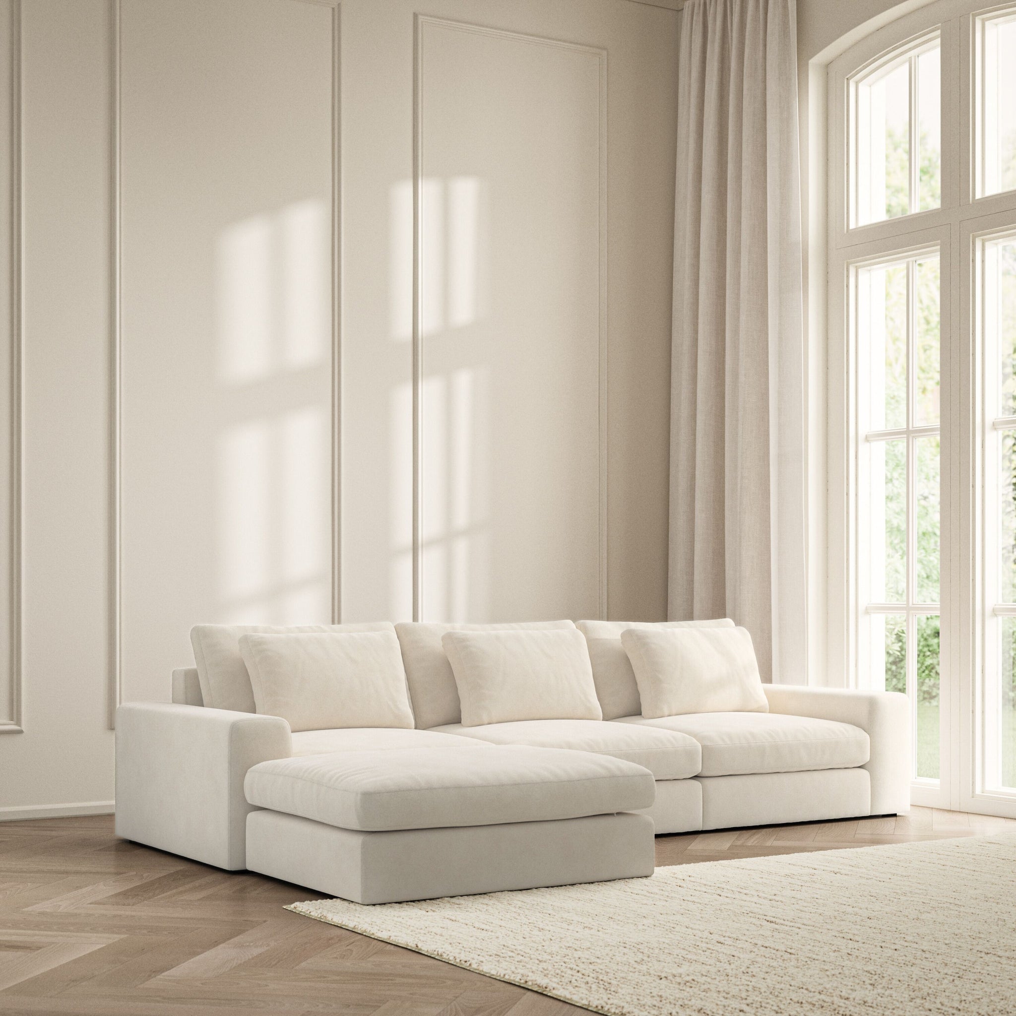 Lusso Chaise Sofa - Soft Bouclé