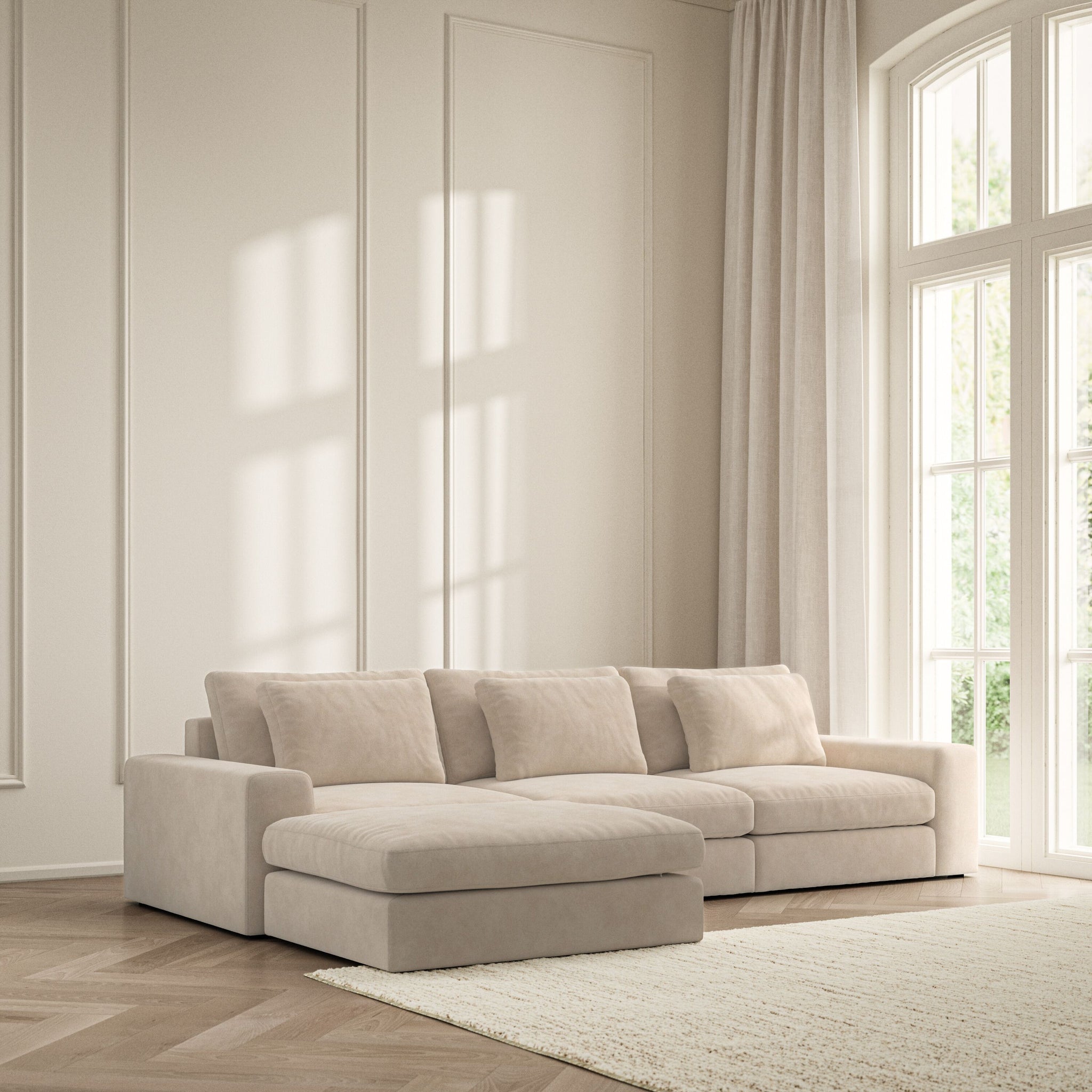 Lusso Chaise Sofa - Soft Bouclé