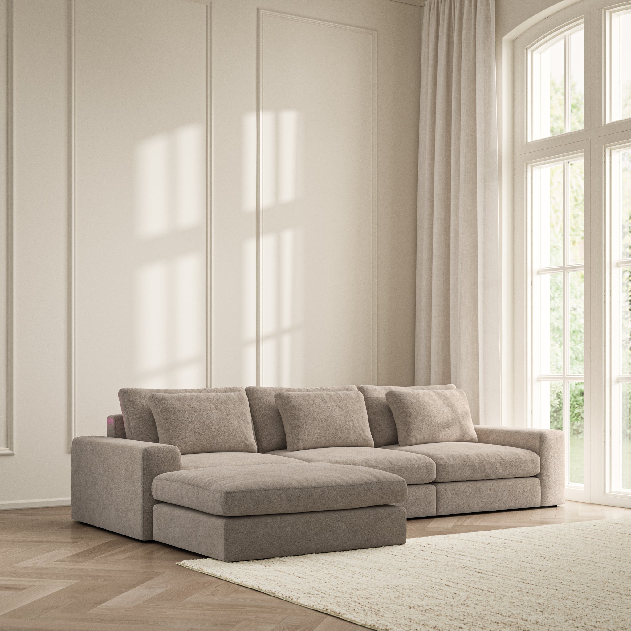 Lusso Chaise Sofa - Soft Bouclé