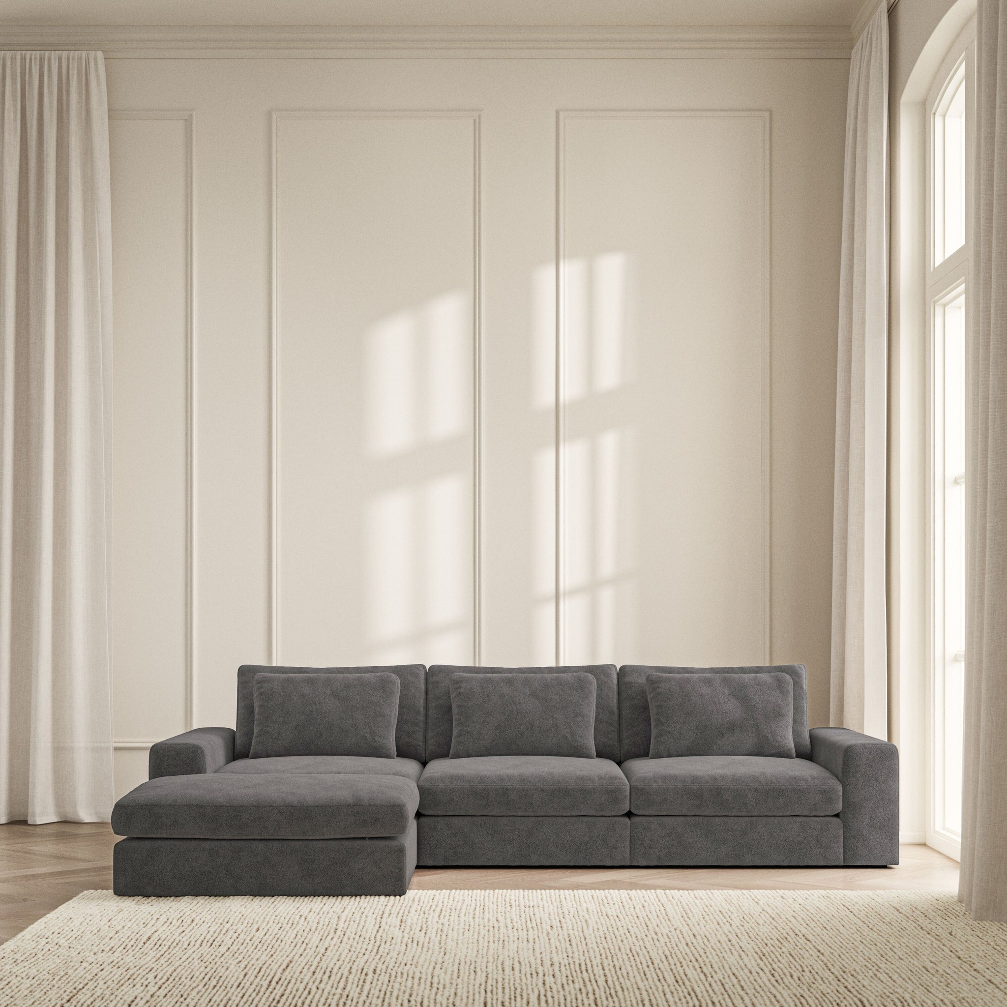 Lusso Chaise Sofa - Soft Bouclé