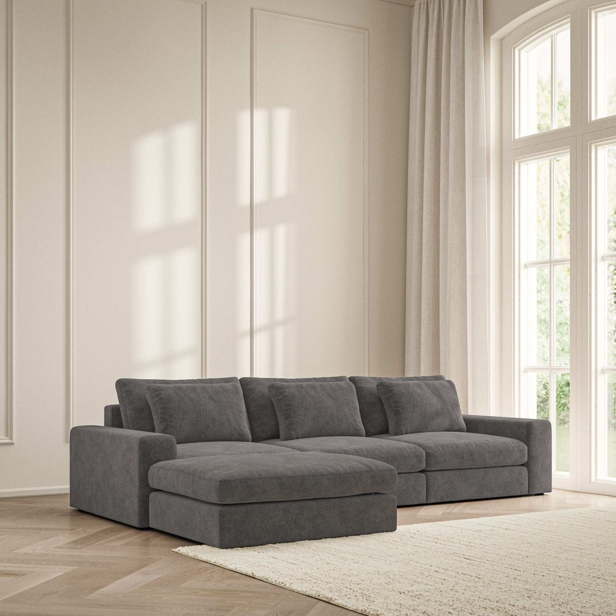 Lusso Chaise Sofa - Soft Bouclé