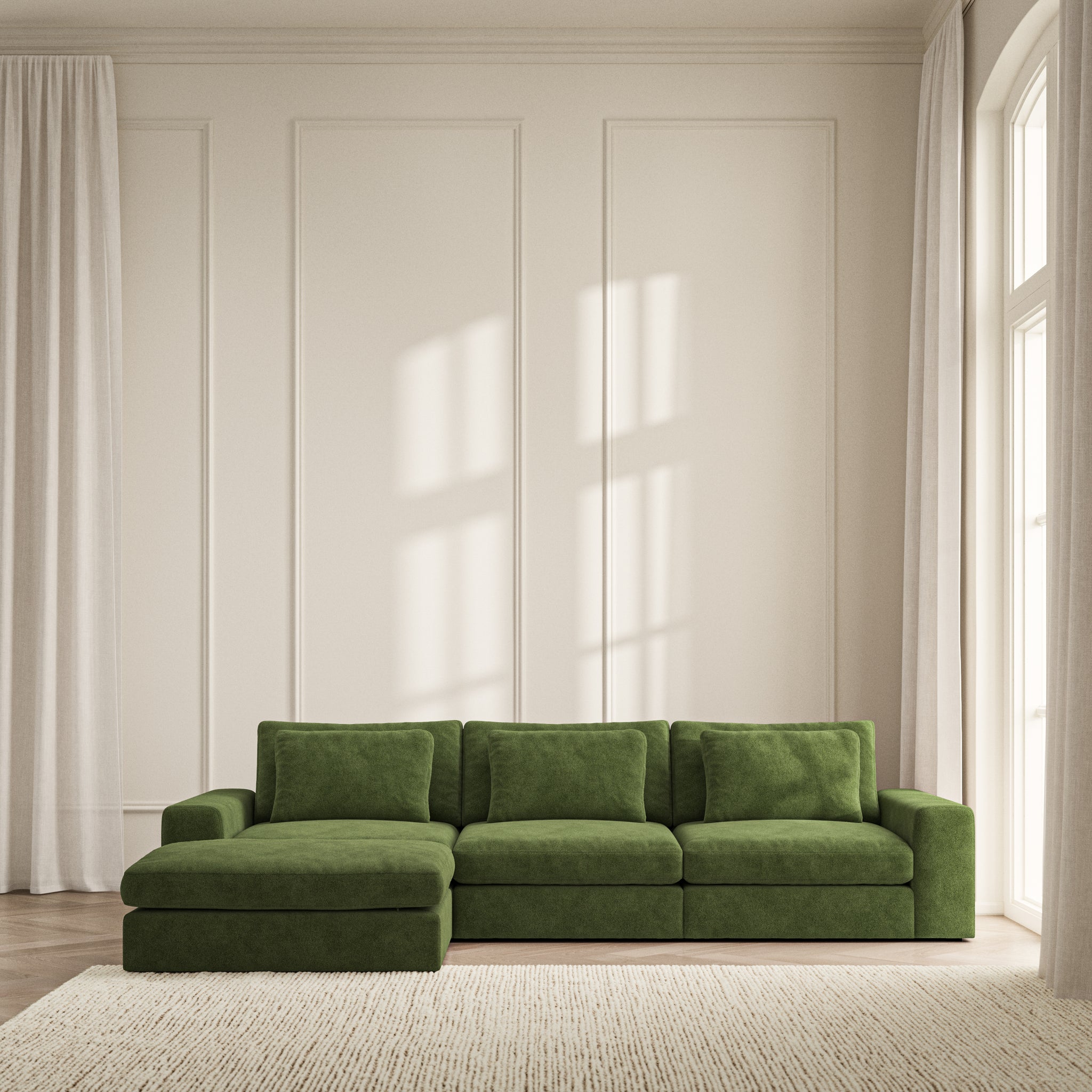 Lusso Chaise Sofa - Soft Bouclé