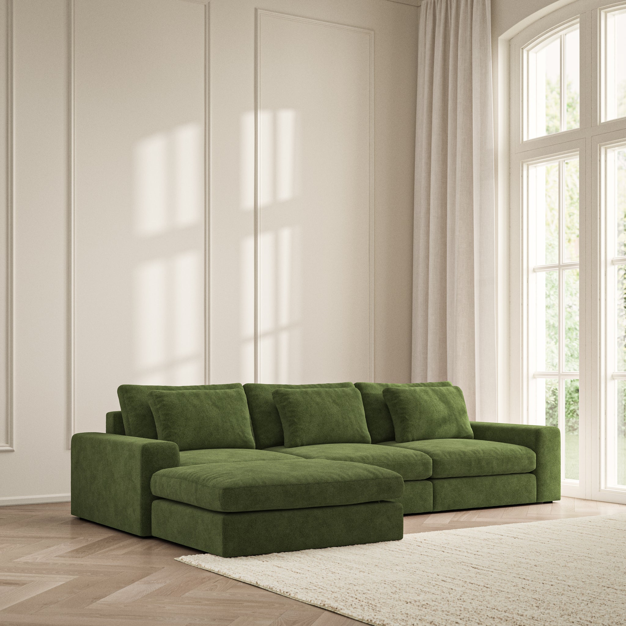 Lusso Chaise Sofa - Soft Bouclé