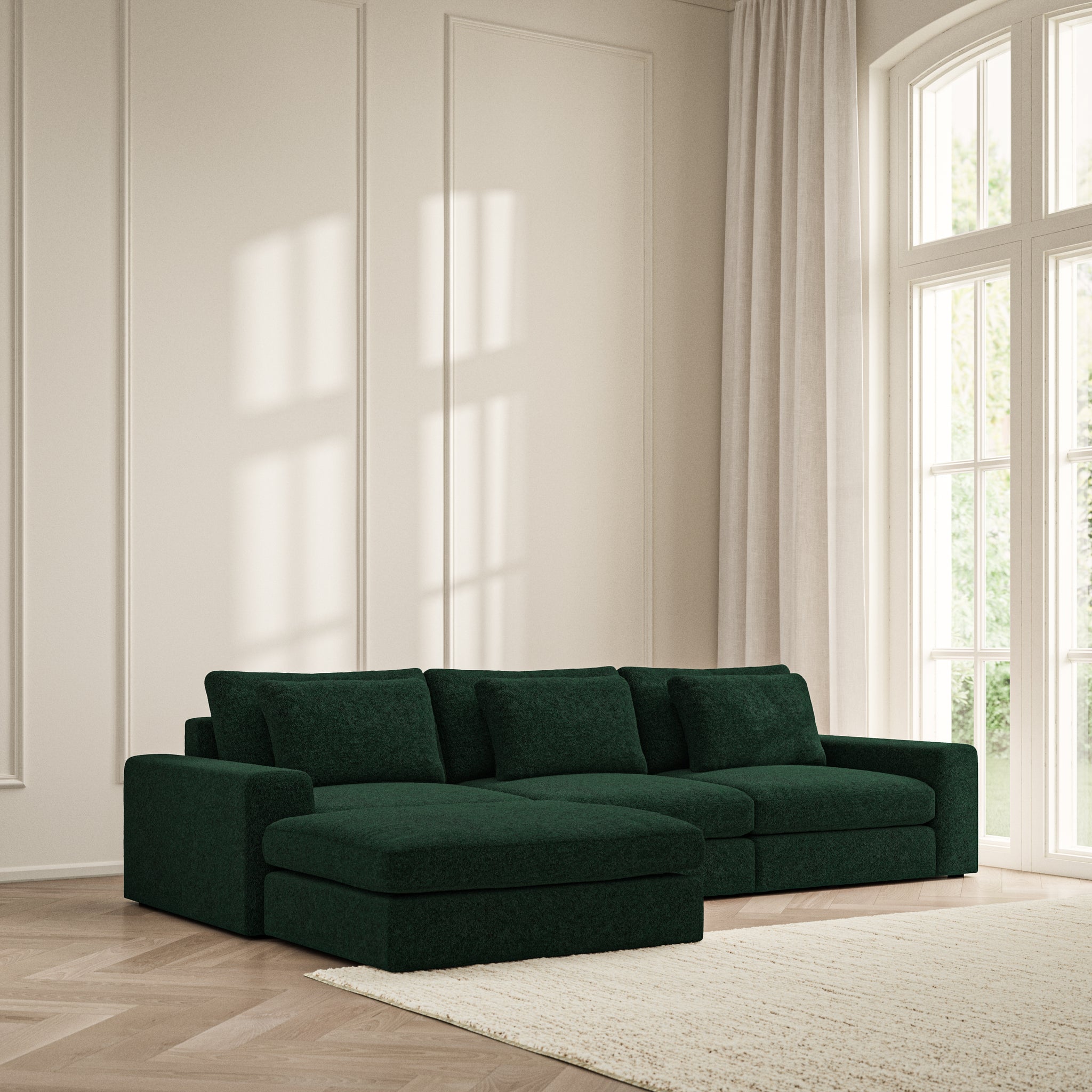 Lusso Chaise Sofa - Soft Teddy