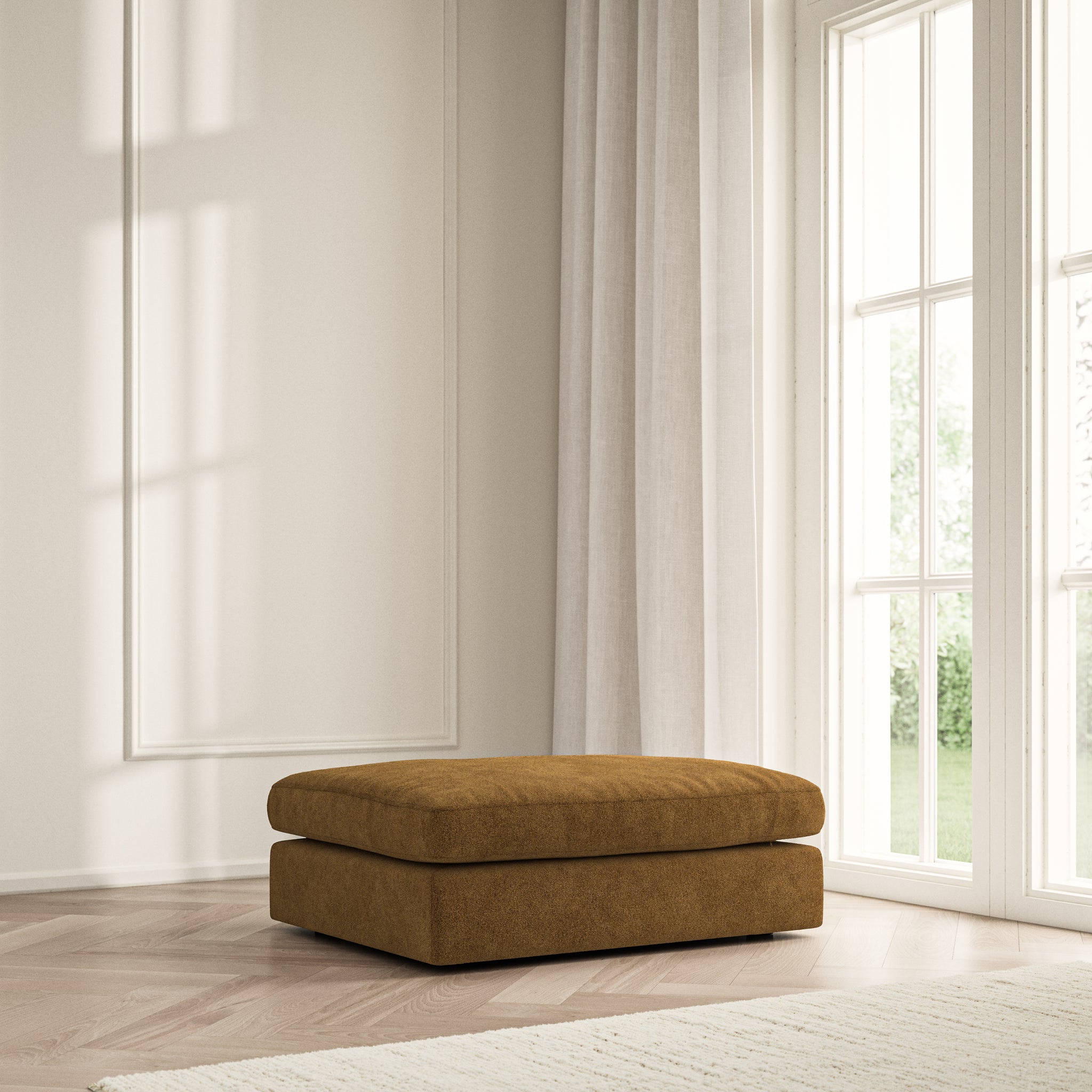 Lusso Footstool - Soft Bouclé