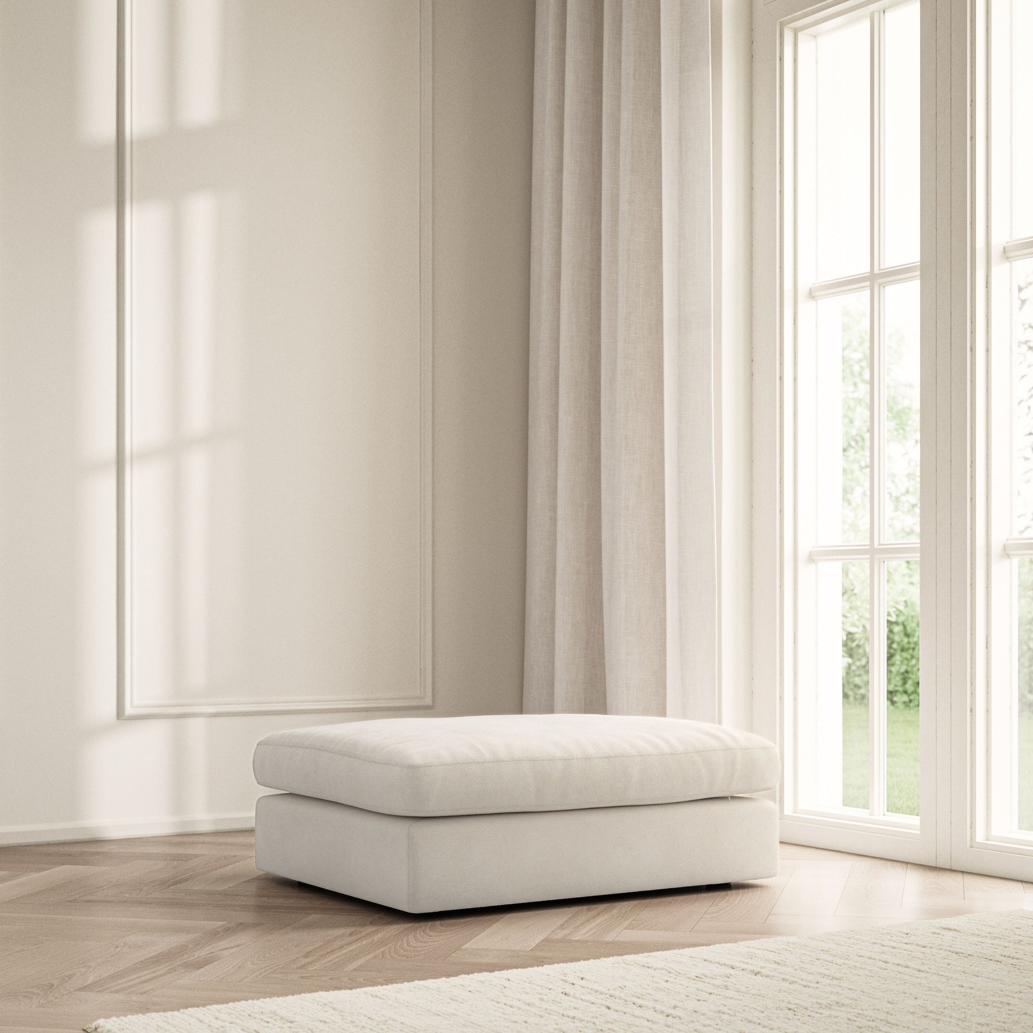 Lusso Footstool - Soft Bouclé