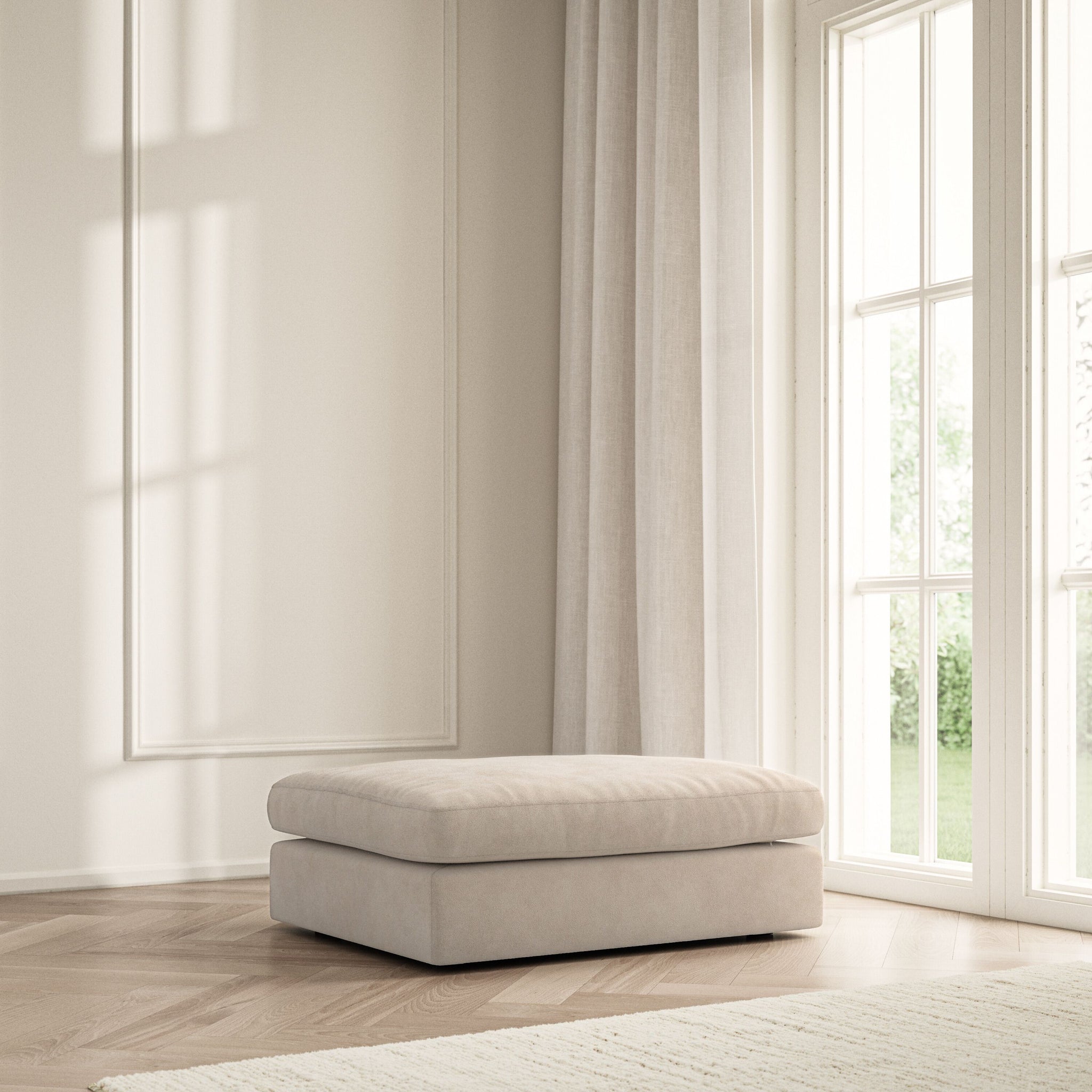 Lusso Footstool - Soft Bouclé