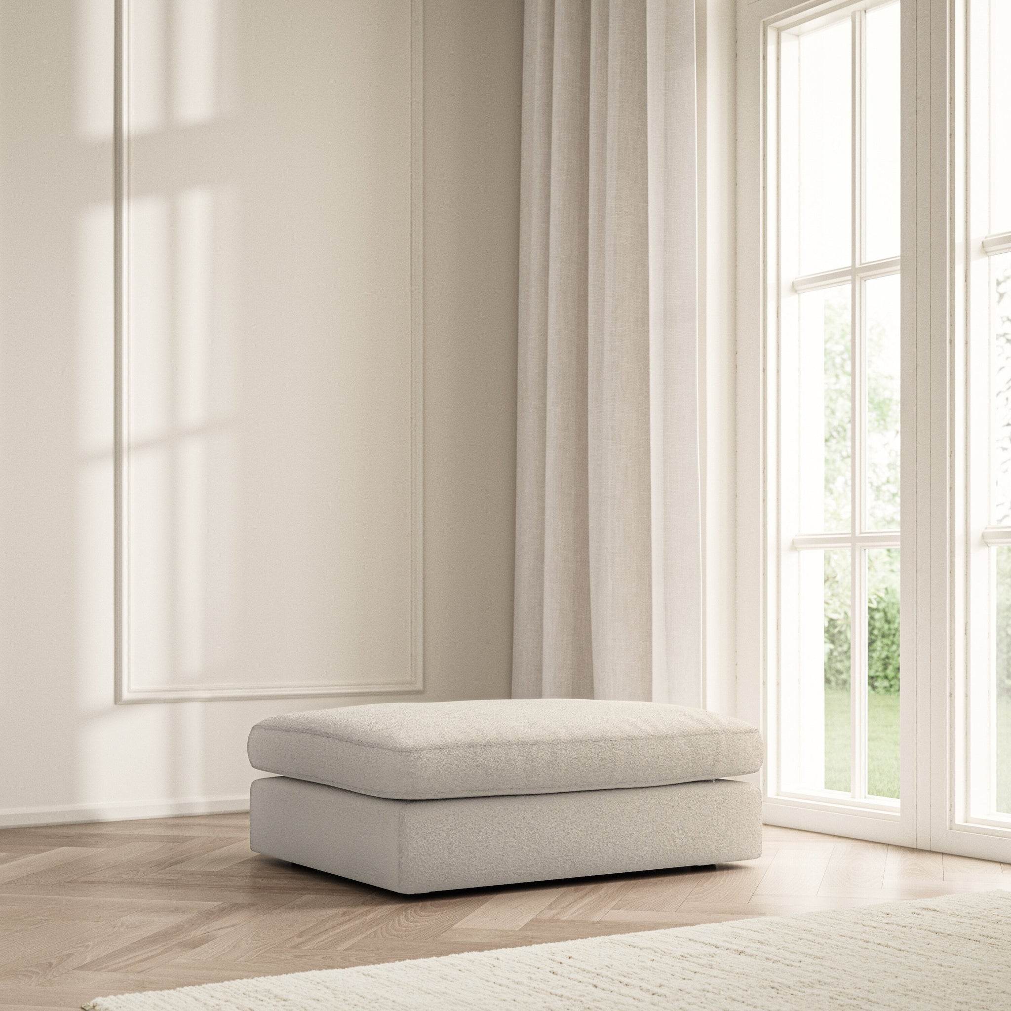 Lusso Footstool - Soft Teddy